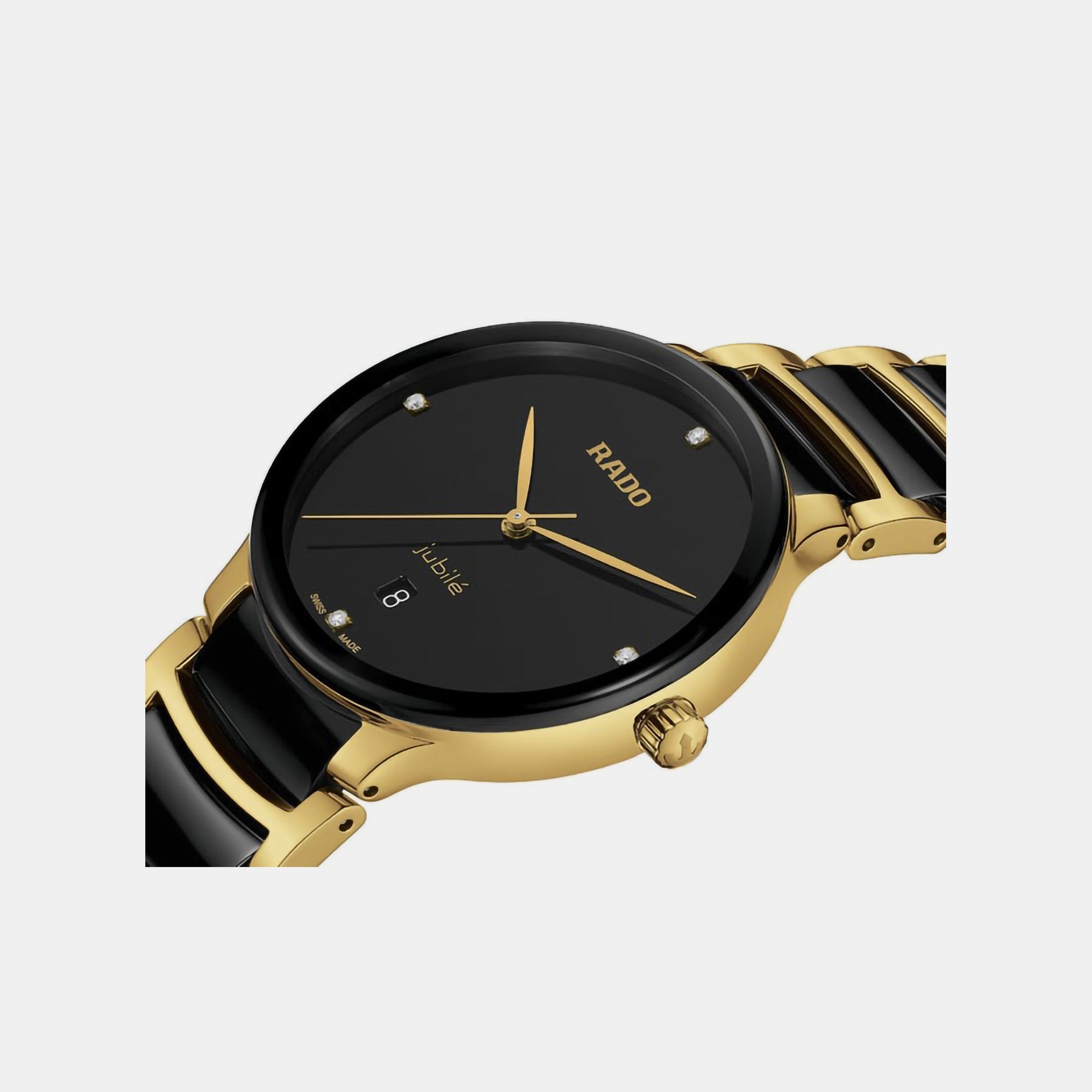 Rado Centrix Unisex Quartz Black Dial Analog Ceramic Watch R30022712 - view 2