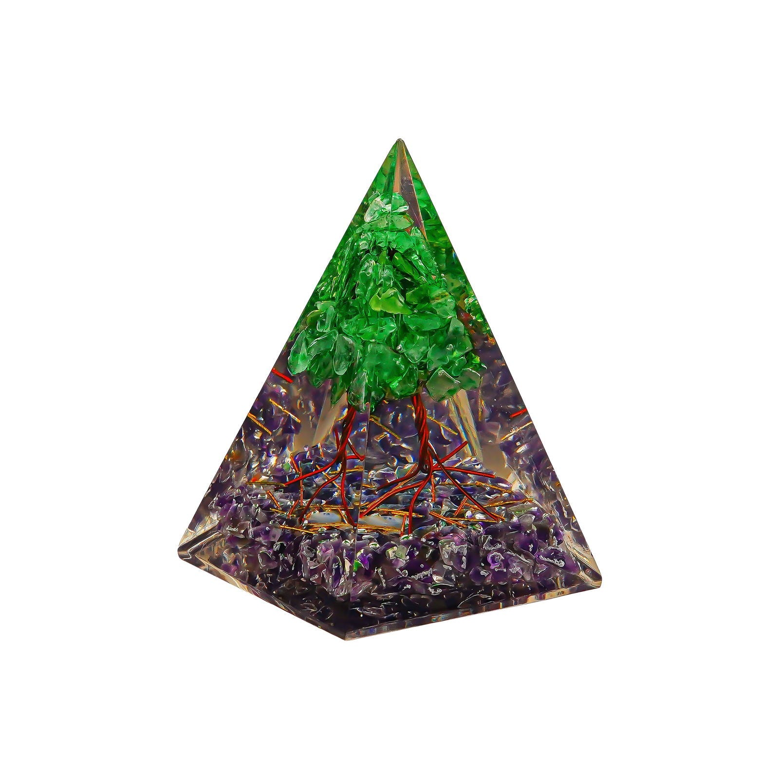 Gemsmantra Amethyst With Tree Nubian Pyramid - view 3