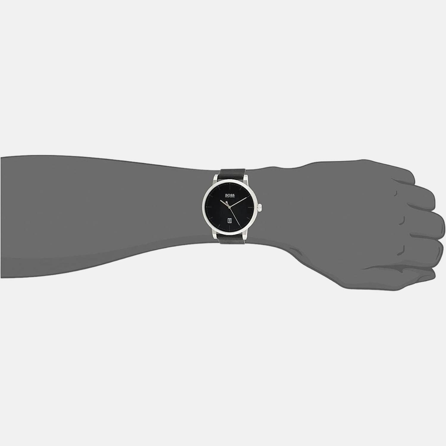 Boss Confidence Men Quartz Black Dial Analog Leather Watch 1513790 - view 5