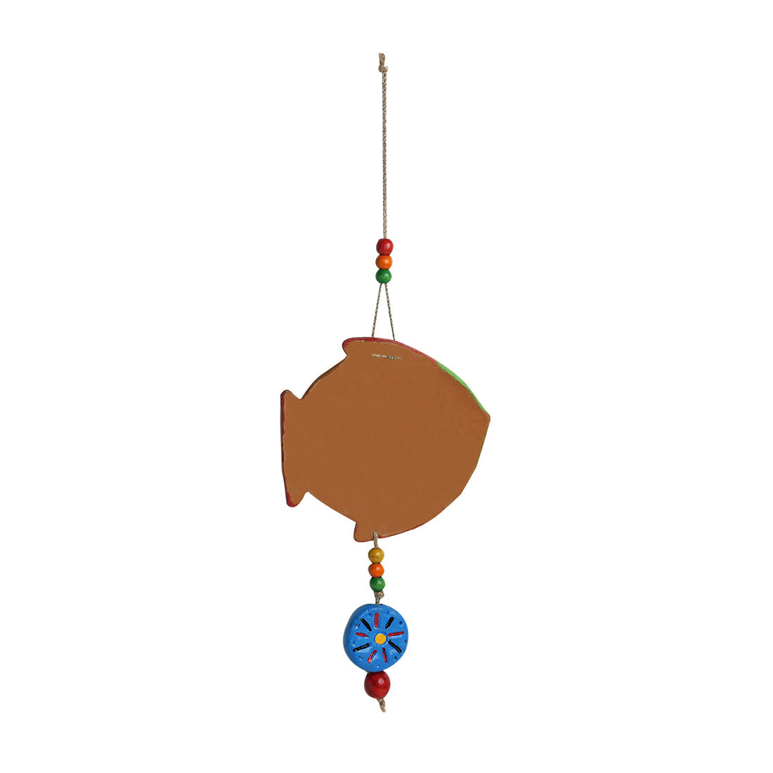 EXCLUSIVELANE 'The Fish Twins' Handmade & Handpainted Terracotta Decorative Wall Hangings (Set of 2) - view 4