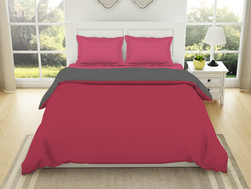 Solid red charcoal – Spaces India Solid Red/ Charcoal - Red 100% Cotton Shell Double Quilt / AC Comforter - Everyday Essentials By Spaces