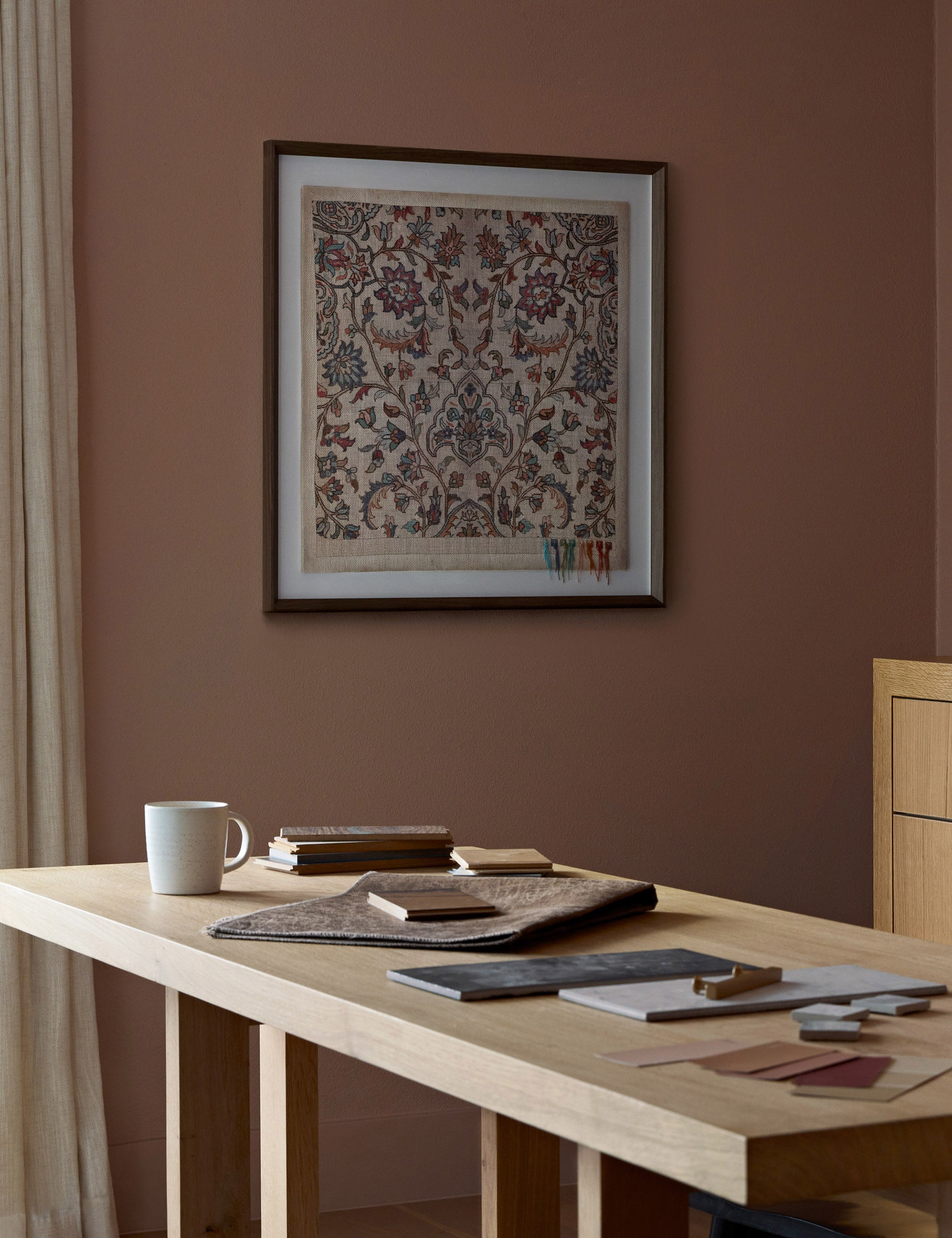 Lulu and Georgia Amaryllis Textile Wall Art – Brown - view 2