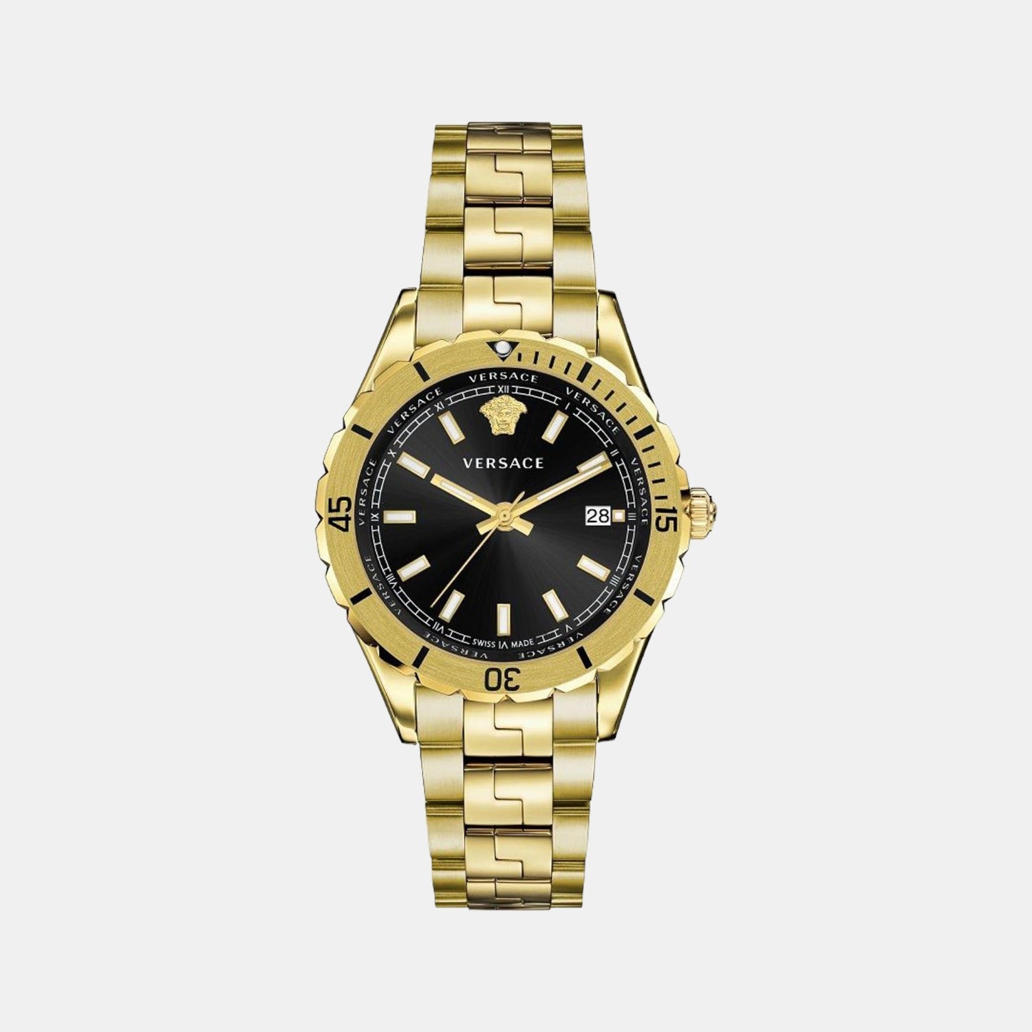Versace Hellenyium Men Quartz Black Dial Analog Stainless Steel Watch VE3A00820