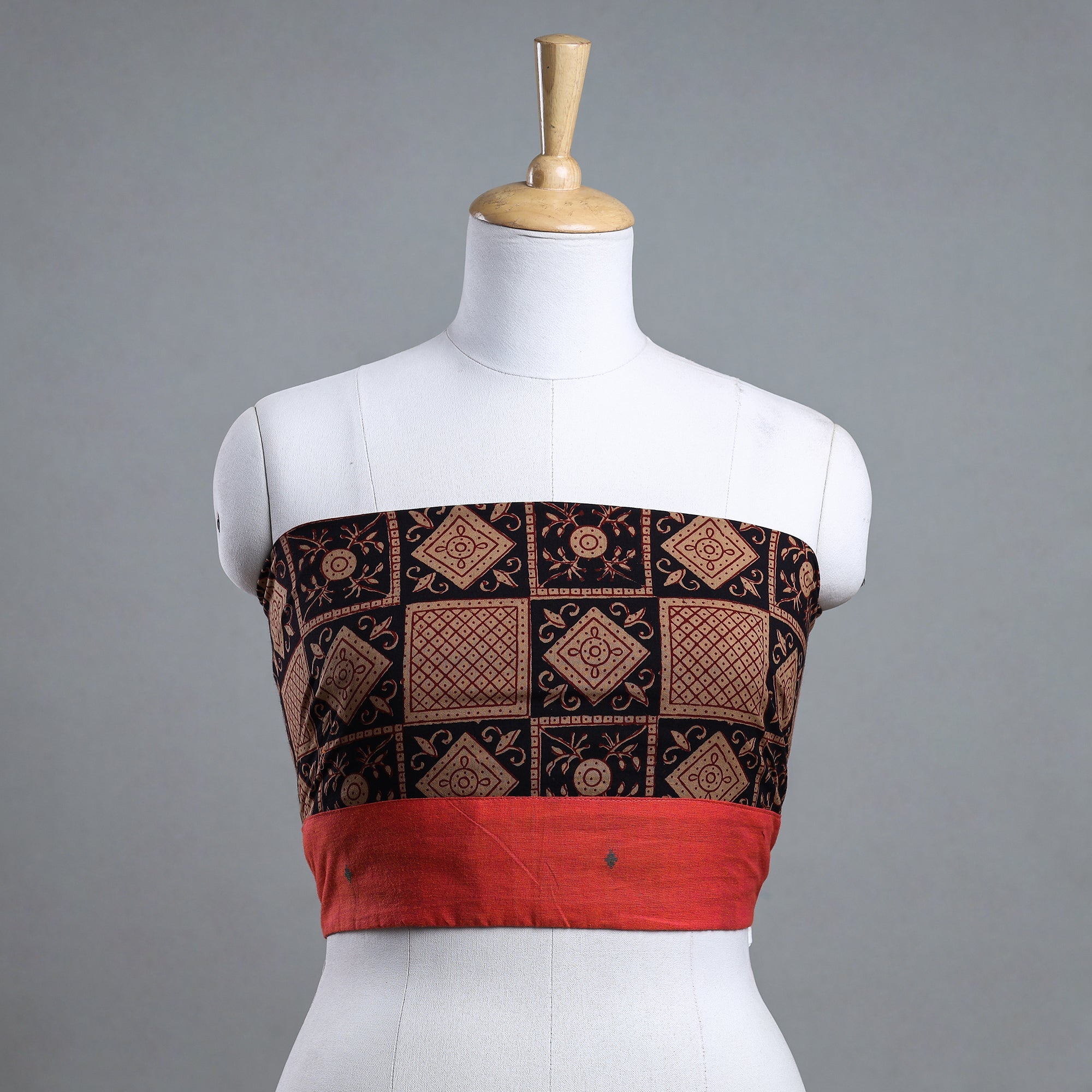 NOORI BAZAR Black - Bagh Block Printed Cotton Blouse Piece