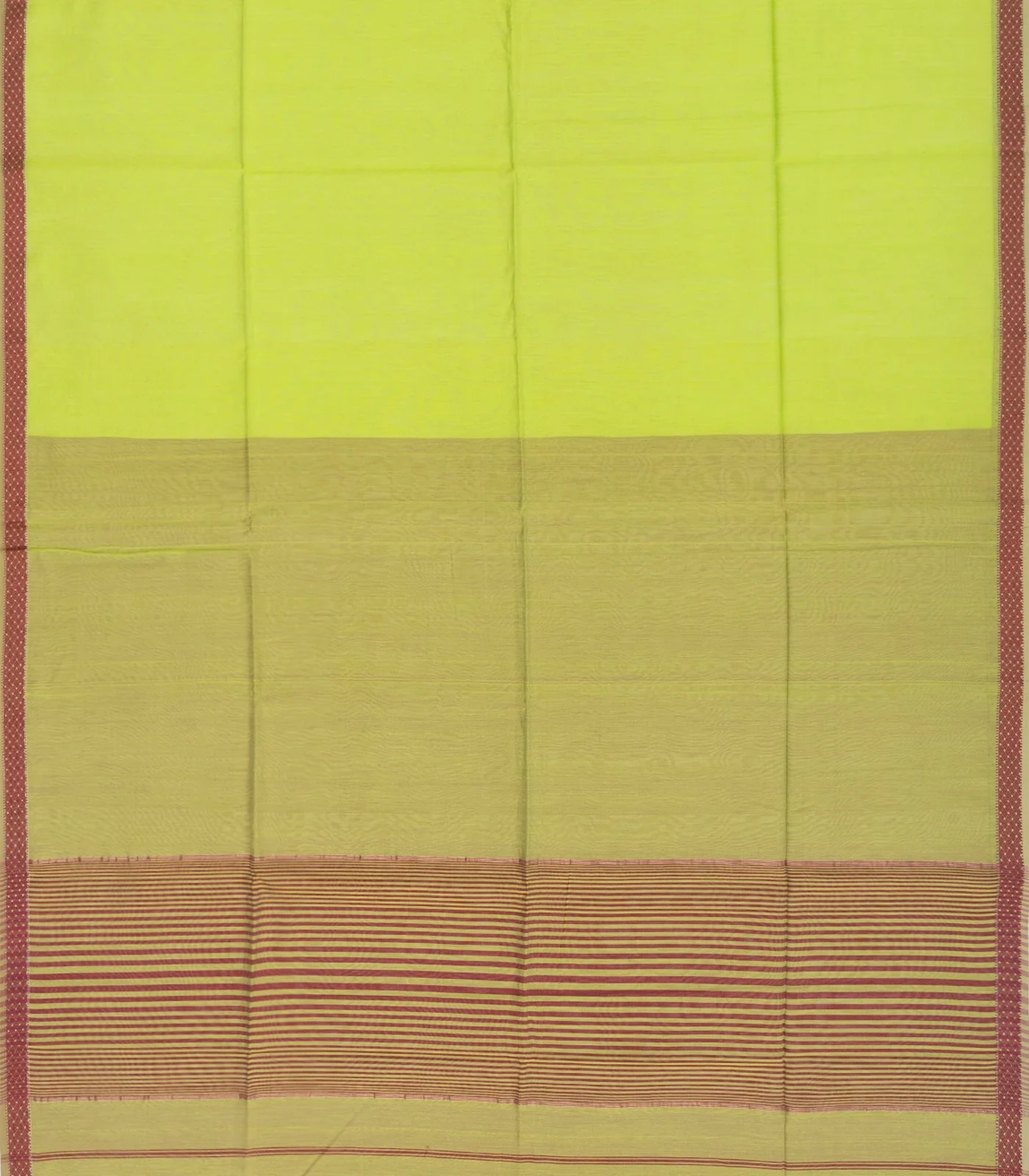 RmKV Light Green Handloom Silk Cotton Saree With Stripes Pallu-Leaf Green - view 2
