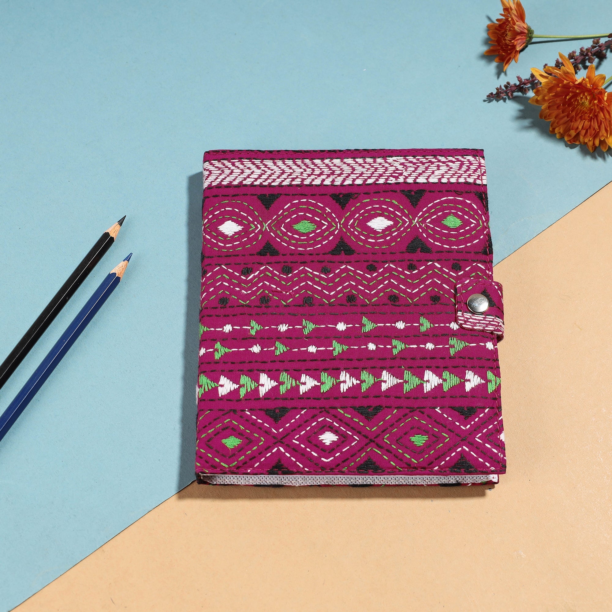 ASALKAAR Bengal Kantha Work Handcrafted Notepad (7 x 6 in)
