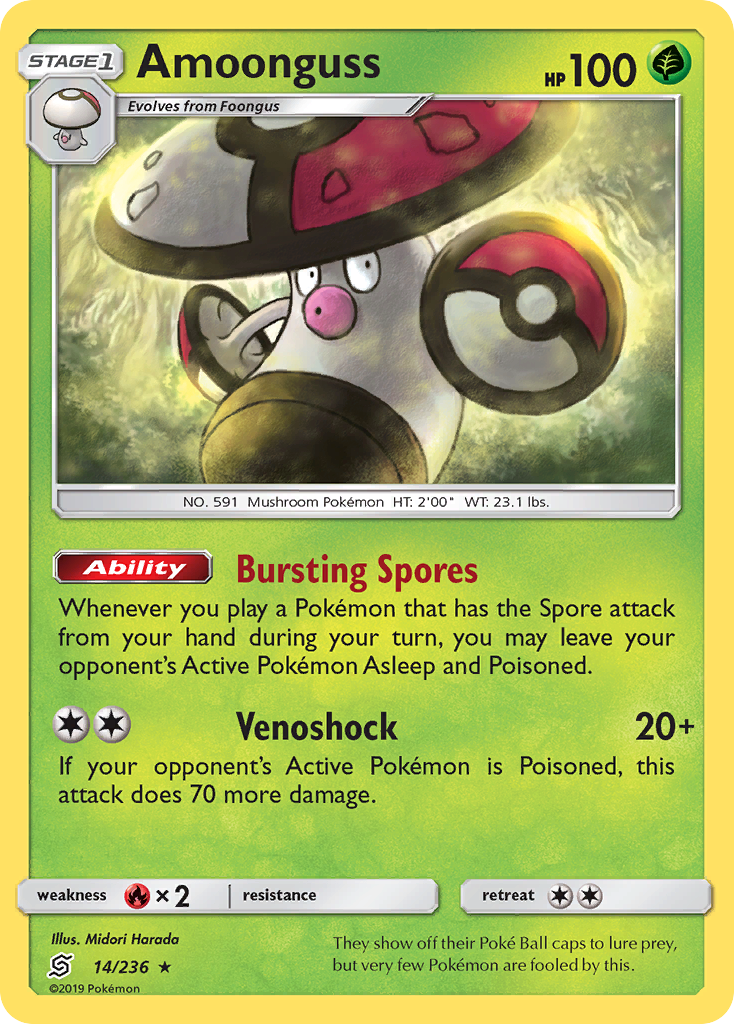 Rare sm11-14 non-holo – Pokémon Amoonguss - 14/236 - Rare [sm11-14] [Non-Holo] - Amoonguss - 14/236 - Rare