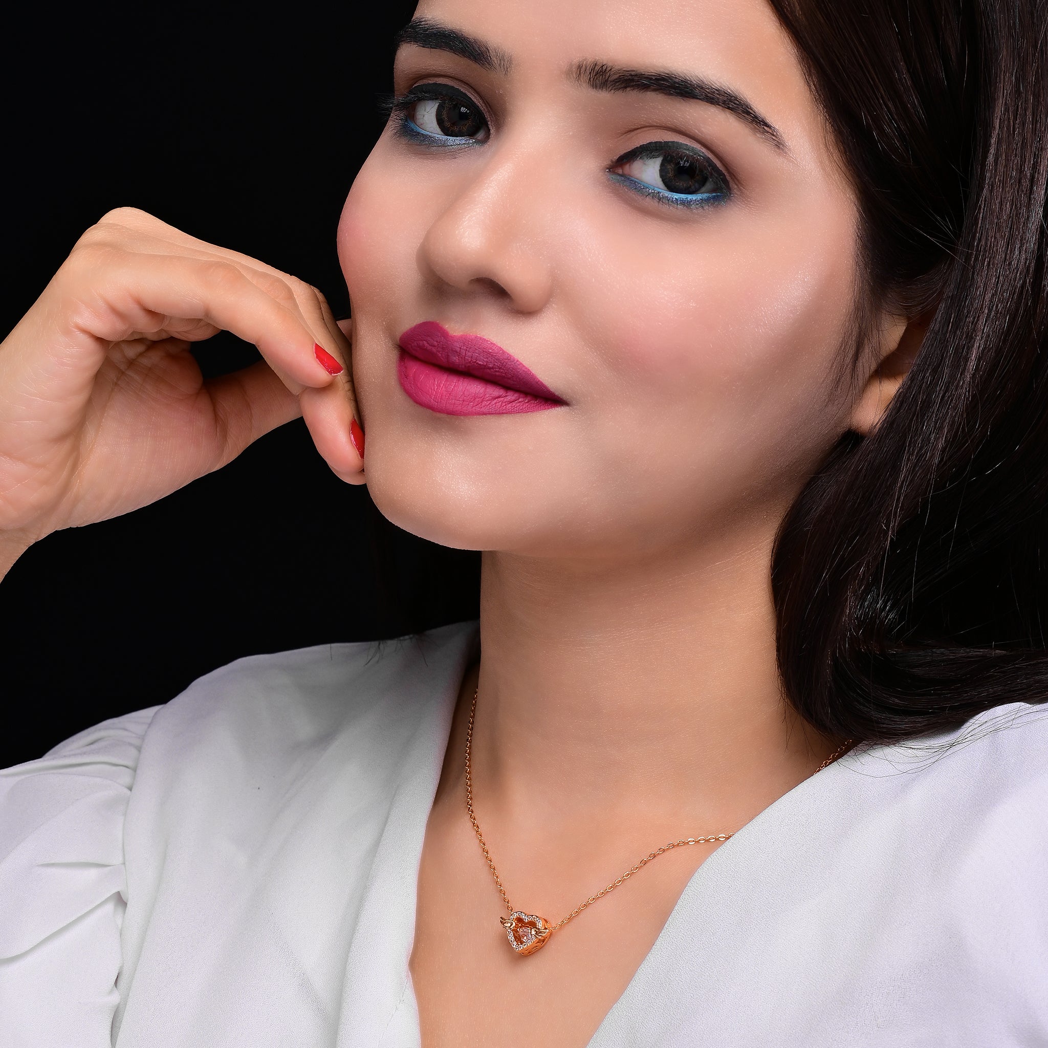 Branta Angel Heart Pendant Necklace For Women - view 3