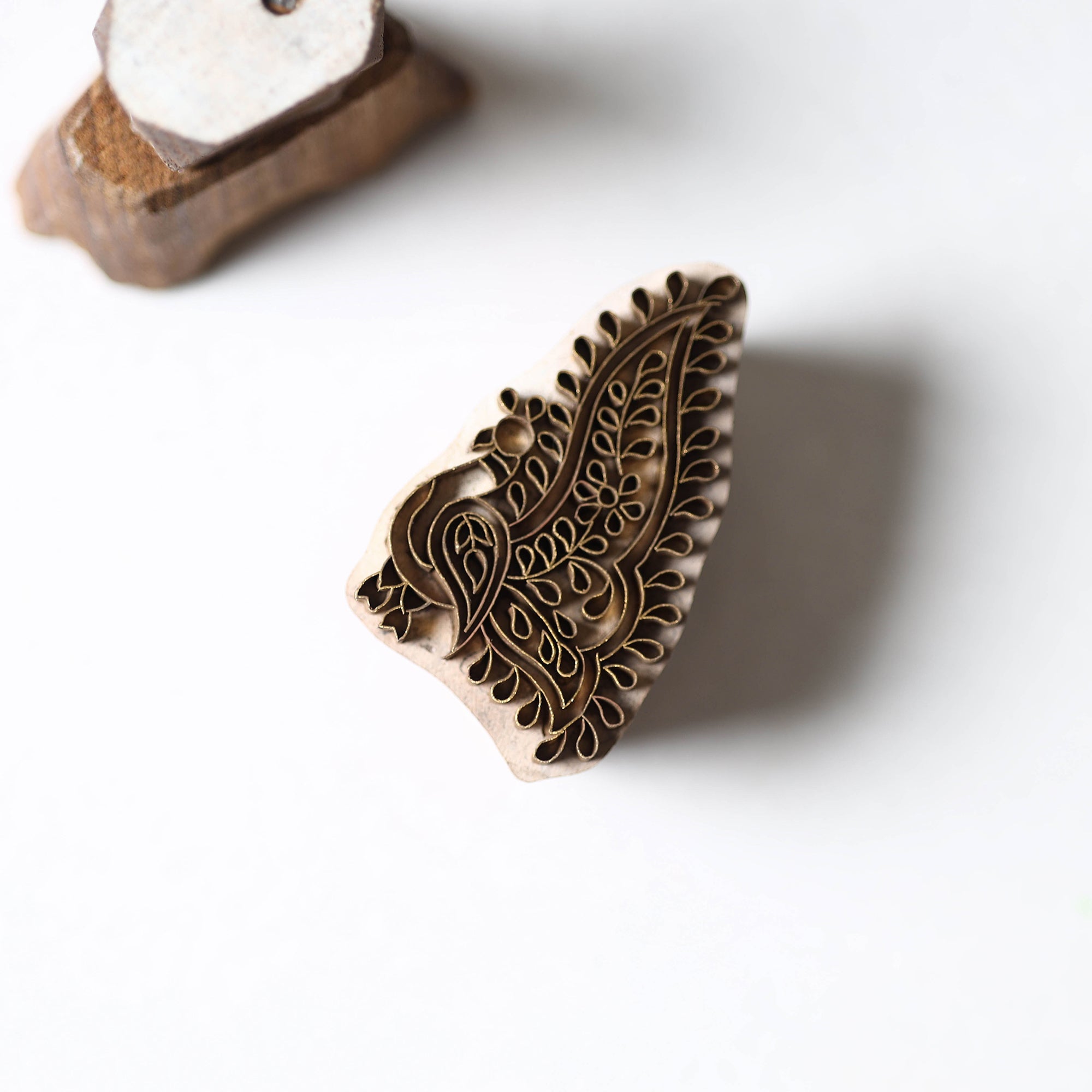 ITOKRI CRAFTS INITIATIVE Hand Carved Rohida Wood Brass Block (2 in) - view 2