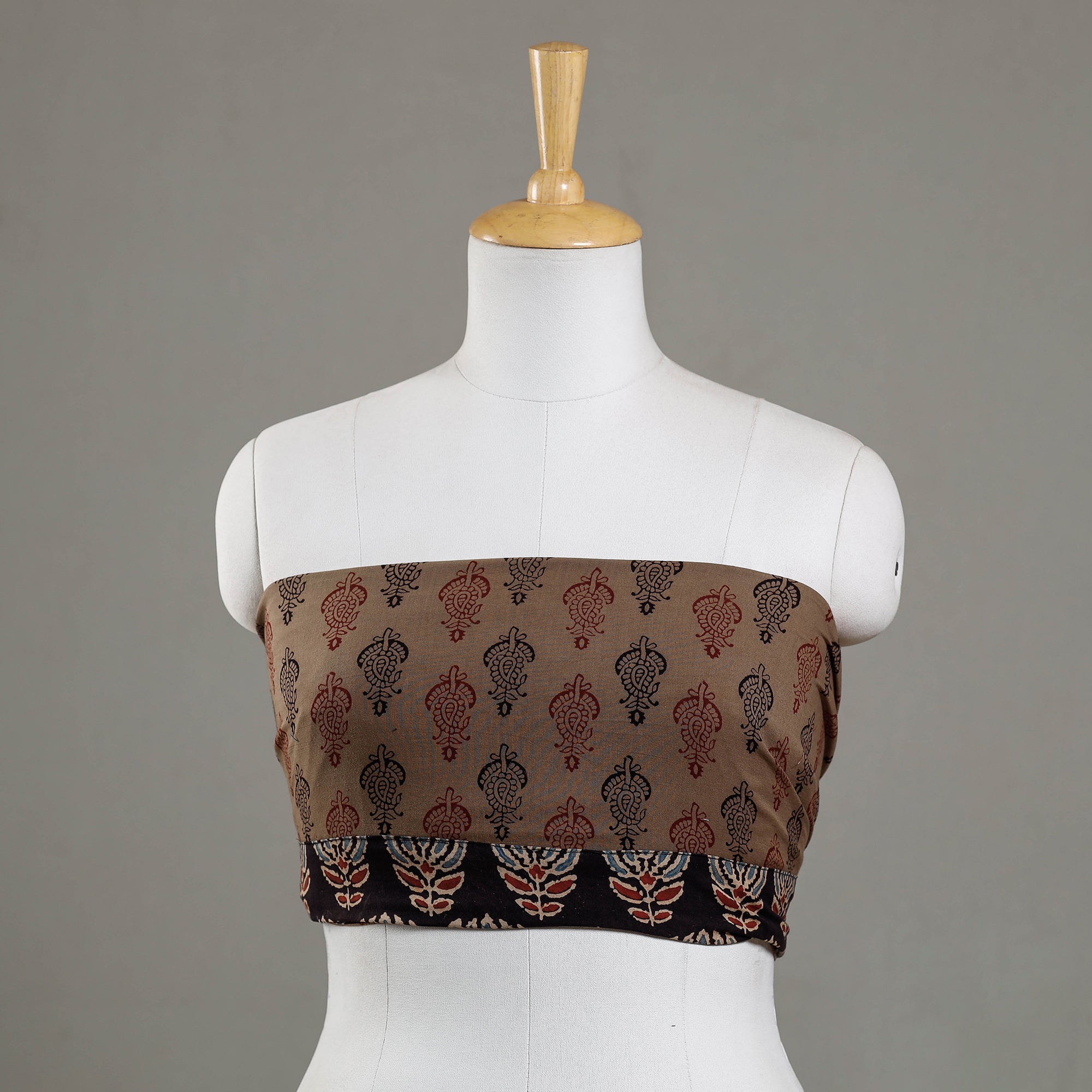 NOORI BAZAR Brown - Bagh Block Printed Cotton Blouse Piece