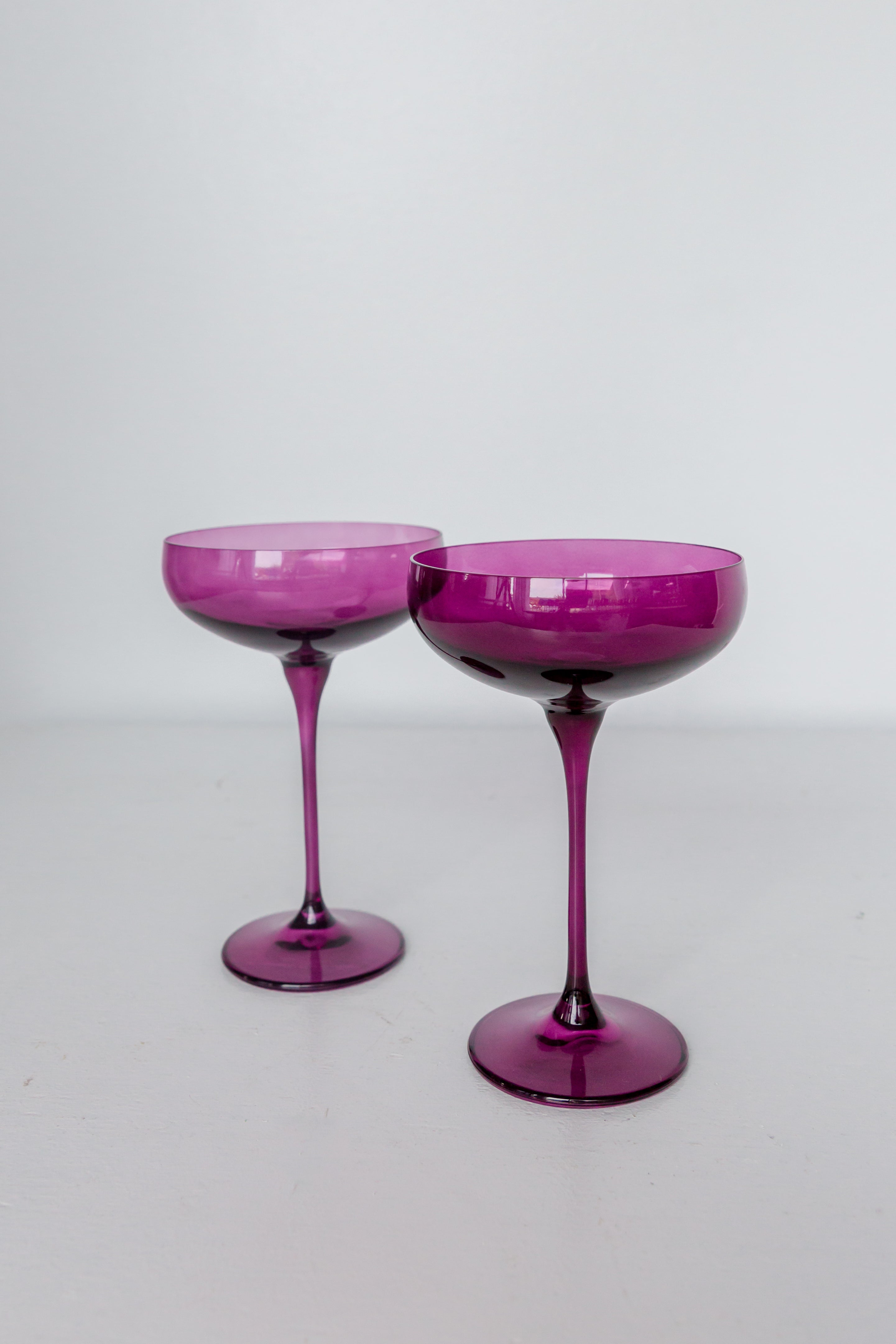 Estelle Colored Glass Estelle Colored Champagne Coupe Stemware - Set of 2 {Amethyst}