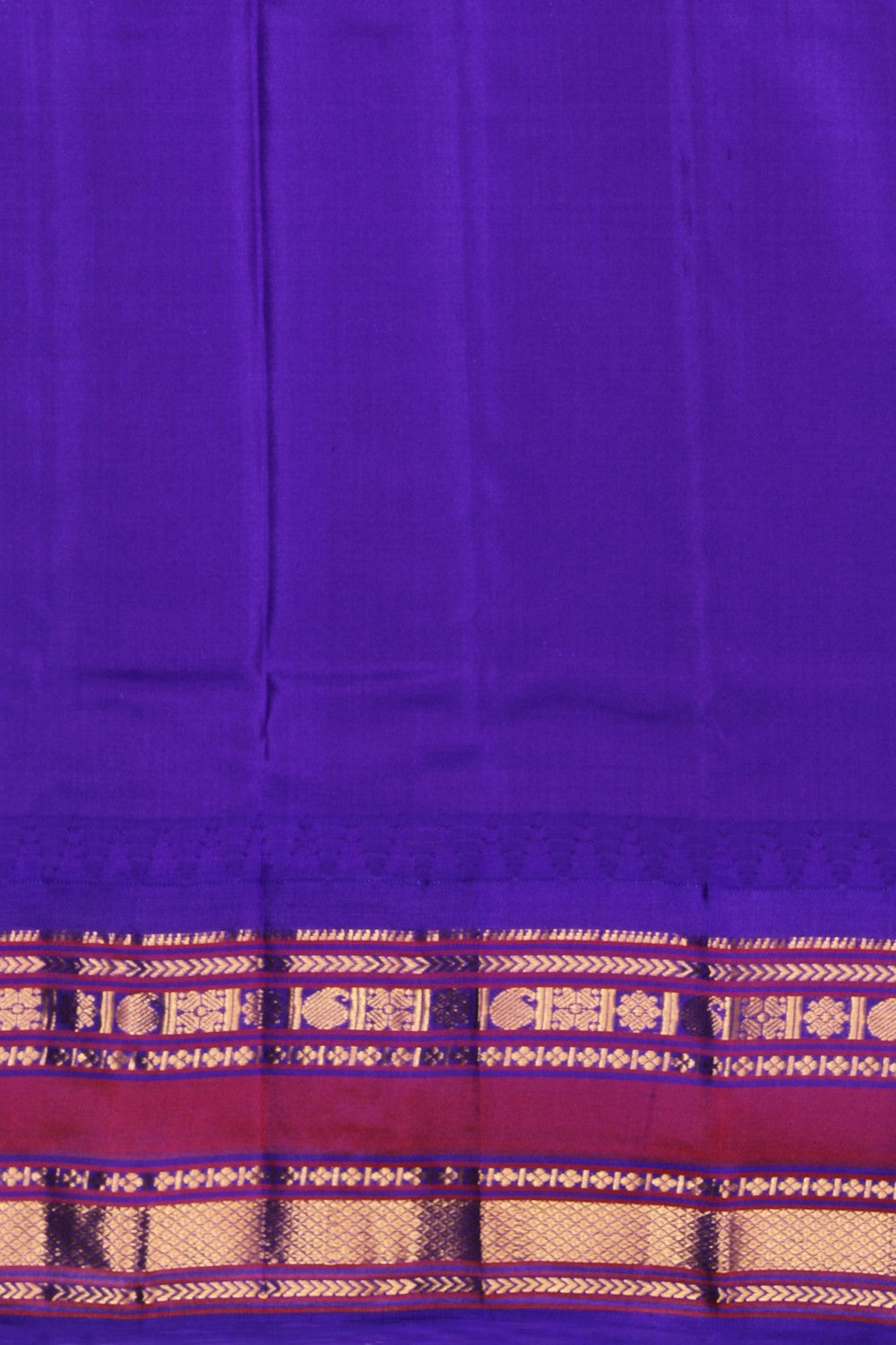 Kalanjali Gadwal Silk Orange Kattam Saree – Women's - view 4