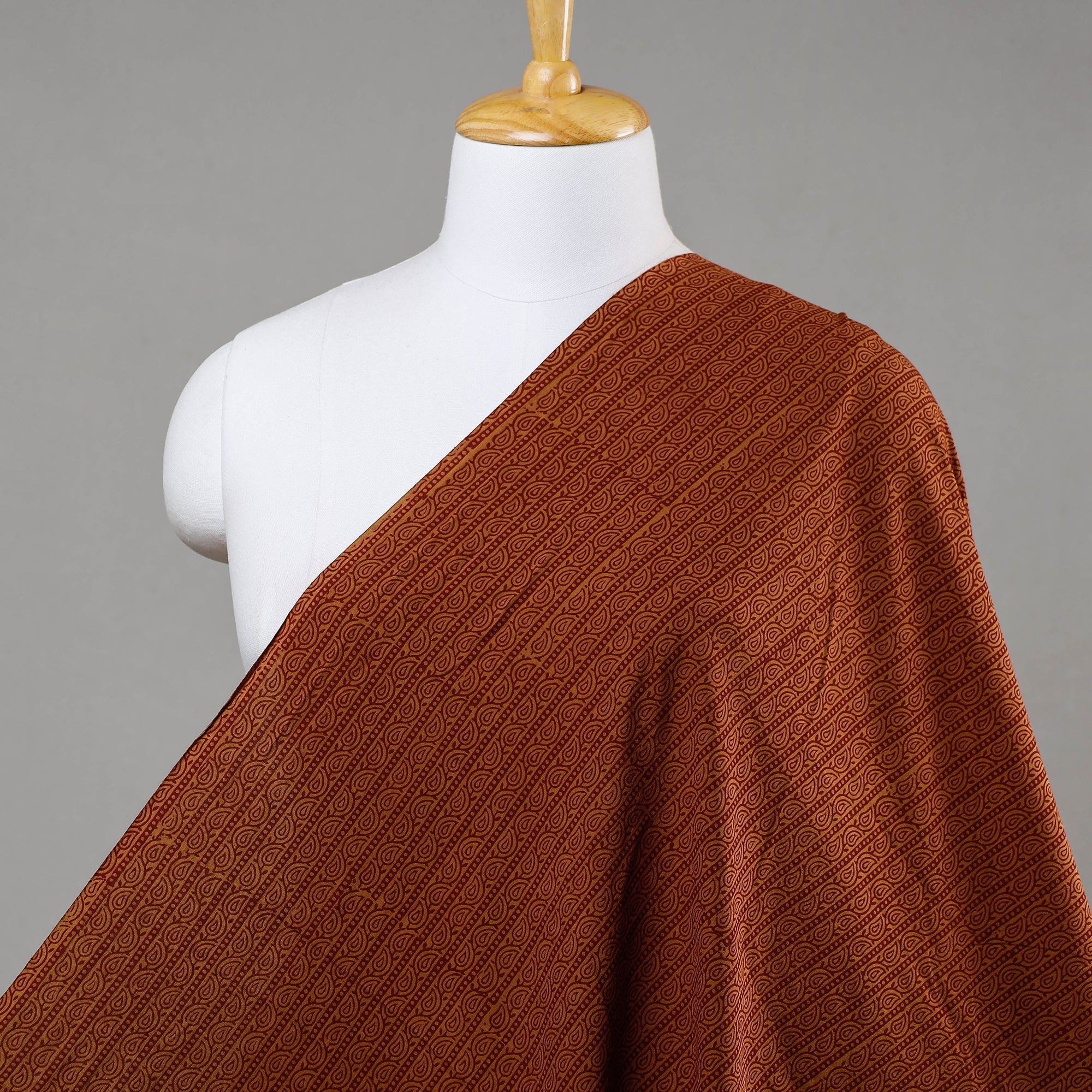 BAGH PRINTS BY MOHAMMED RAFIK KHATRI Brown - Bagh Hand Block printed Cotton Fabric