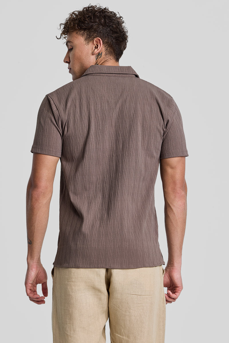 SNITCH Brown Cuban Textured Shirt - view 7