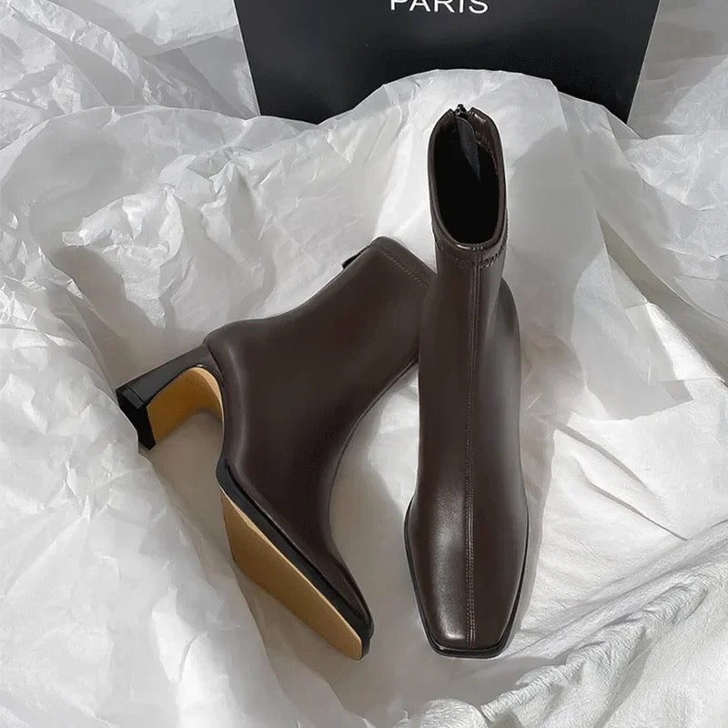 Alamode By Akanksha Desse Short Leather Statement Ankle Boots - view 2