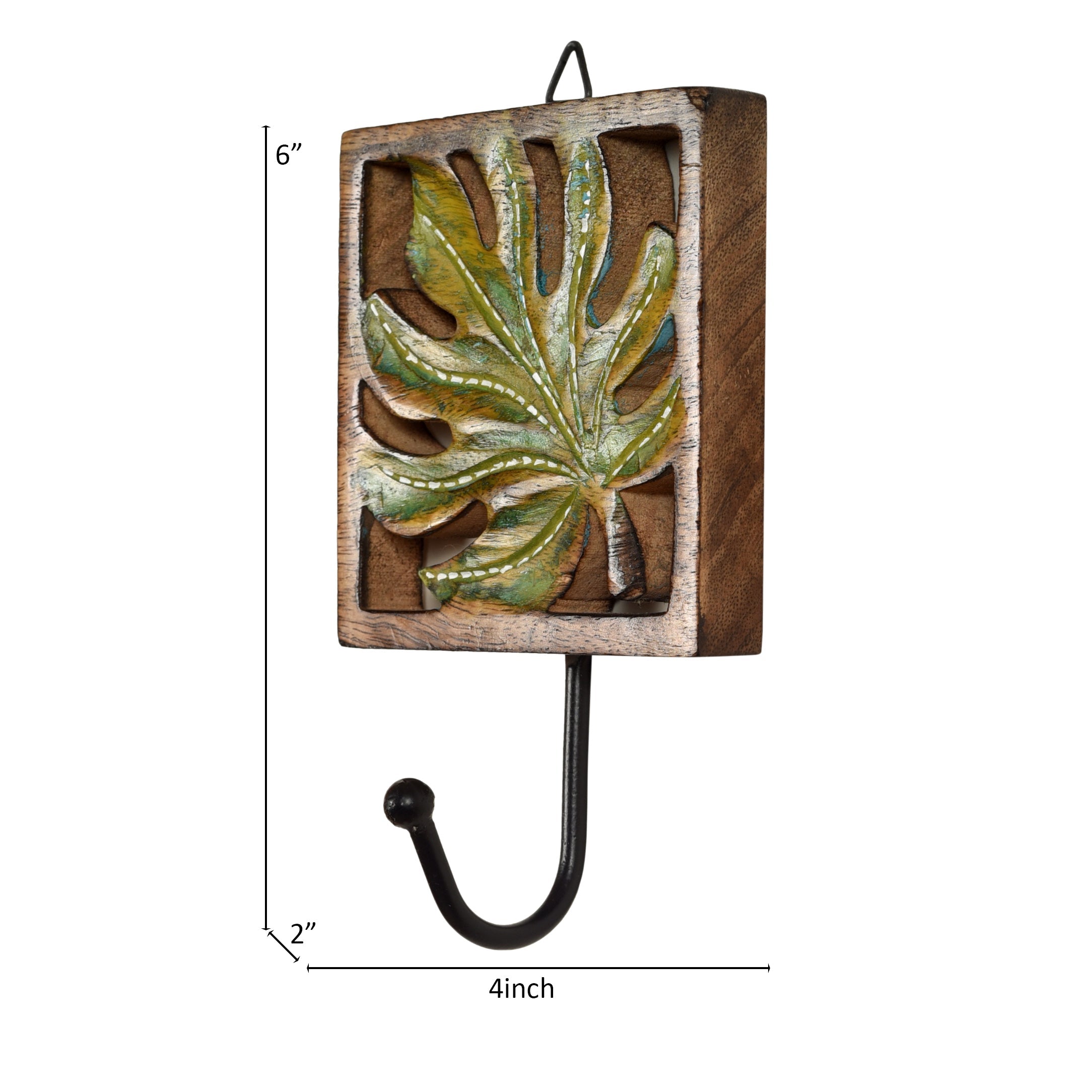 ART CREATIONS BY SUMAN SONTHALIA Autumn Leaf Towel Hanger with Single Hook-SO2 (4x2x6) - view 6