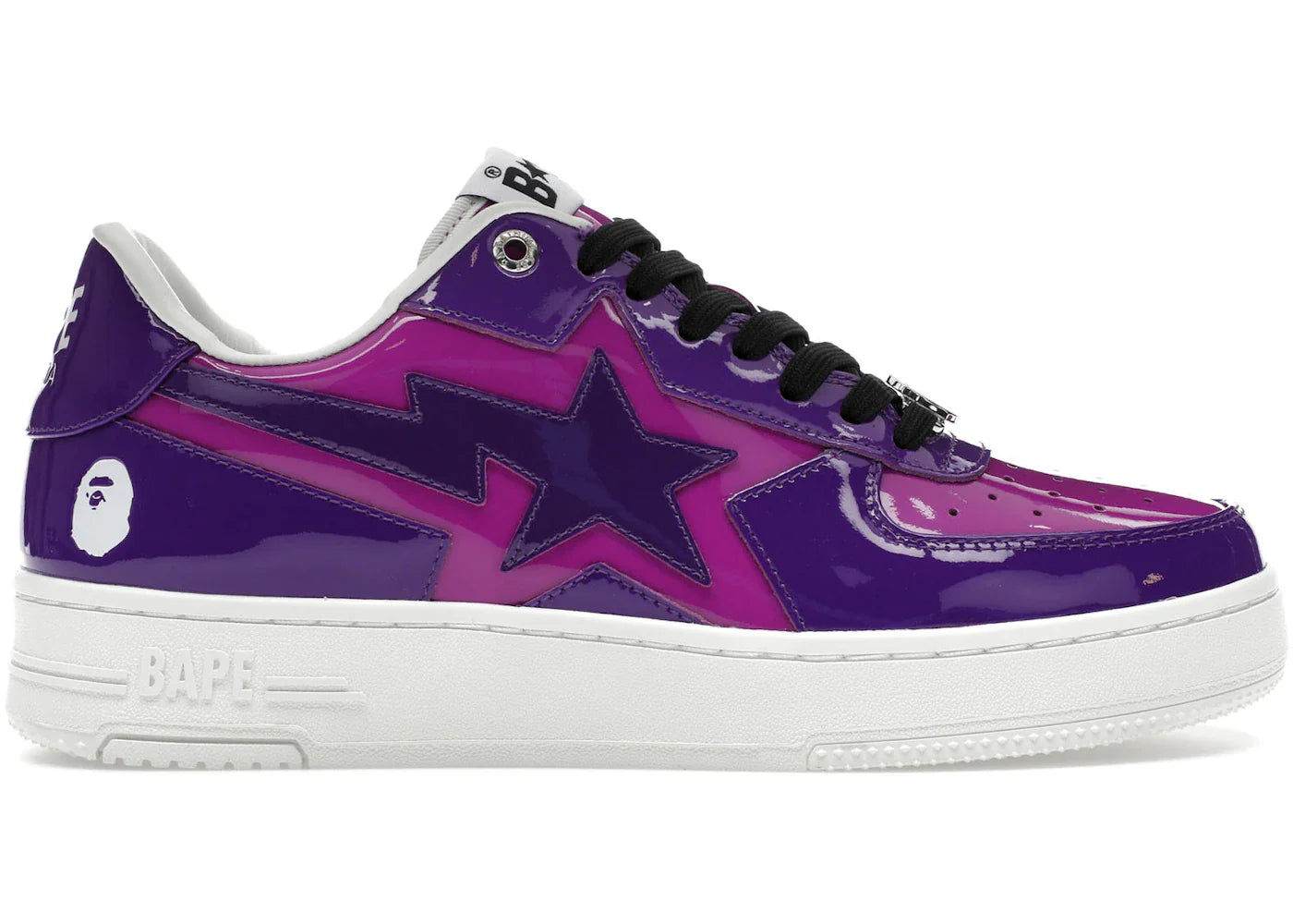 A Bathing Ape Bape Sta Icon Low Purple Patent