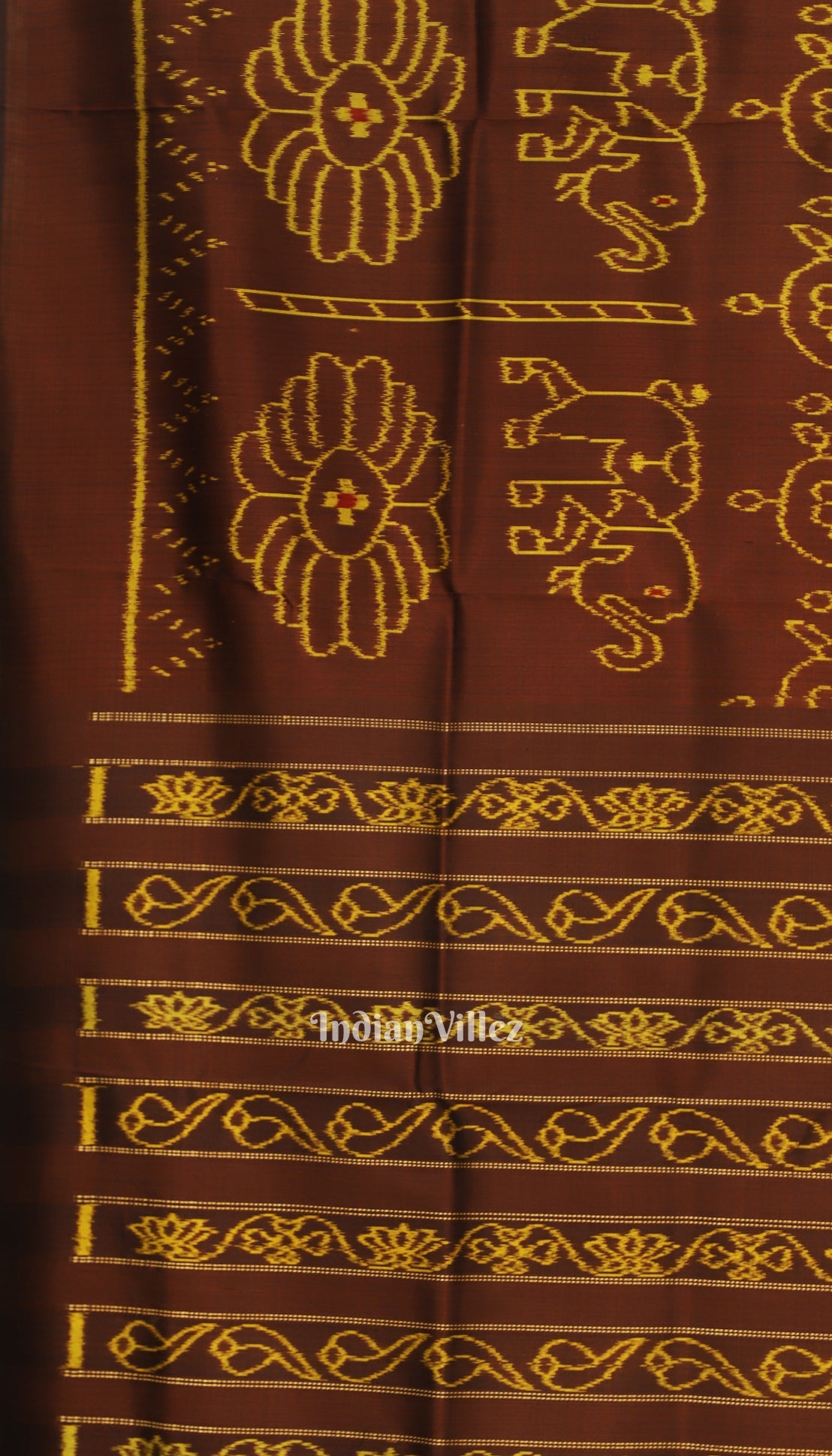 IndianVillèz Cofee Elephant Theme Contemporary Silk Saree - view 4
