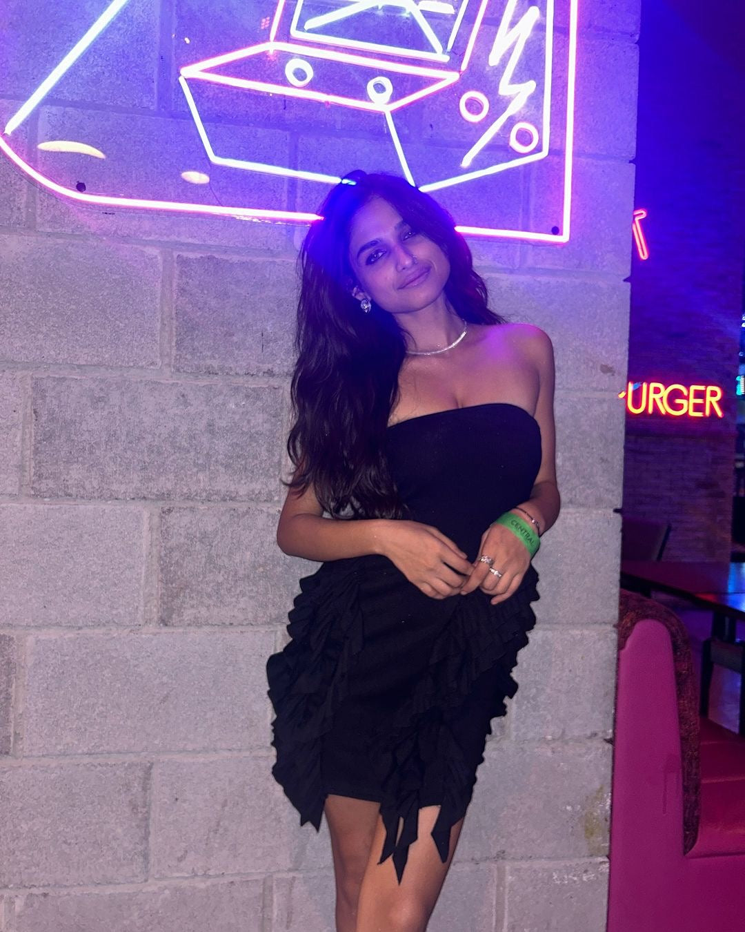 Alamode By Akanksha Vairo Offshoulder Ruffled Dress in Black - view 4