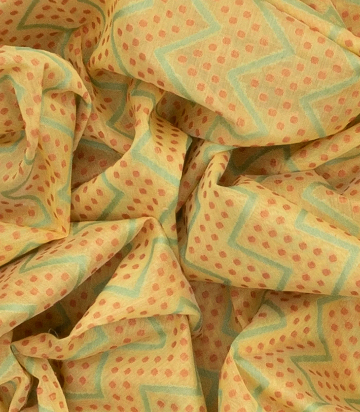 RmKV Cardamom Green Handloom Banarasi Cotton Saree With Chevron Motifs-Cardamom Green - view 3