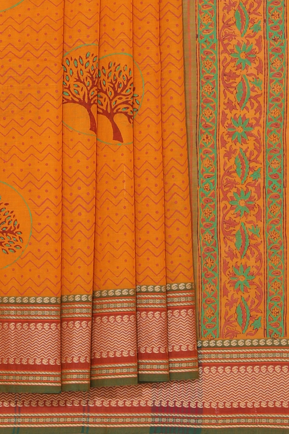 Kalanjali Ethnics Hand block printed cotton saree - view 2