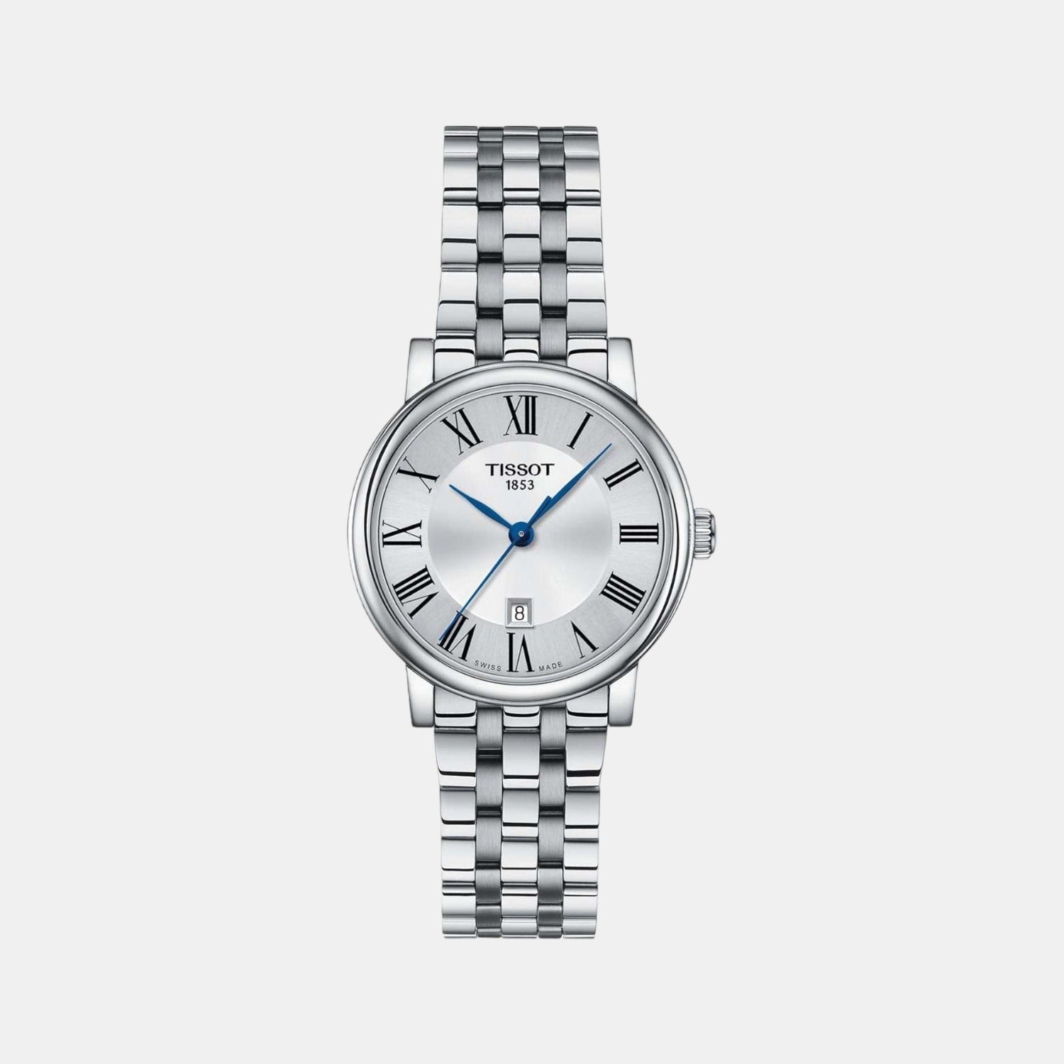 Tissot Carson Women Quartz Silver Dial Analog Stainless Steel Watch T1222101103300