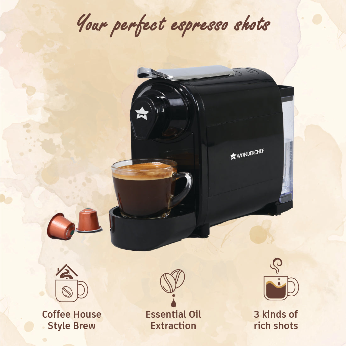 Wonderchef Renewed Regalia Capsule Coffee Machine with Frother - view 4