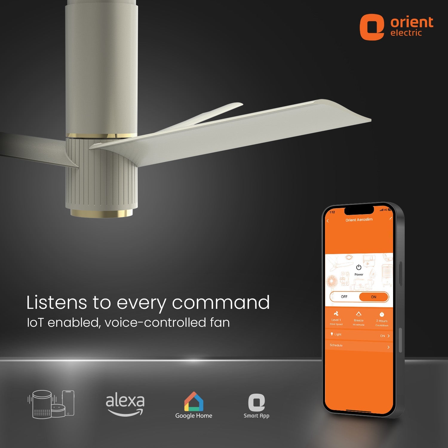 orientelectric Aeroslim with IoT, Remote & 3CCT Underlight BLDC PRO Smart Ceiling Fan - view 32