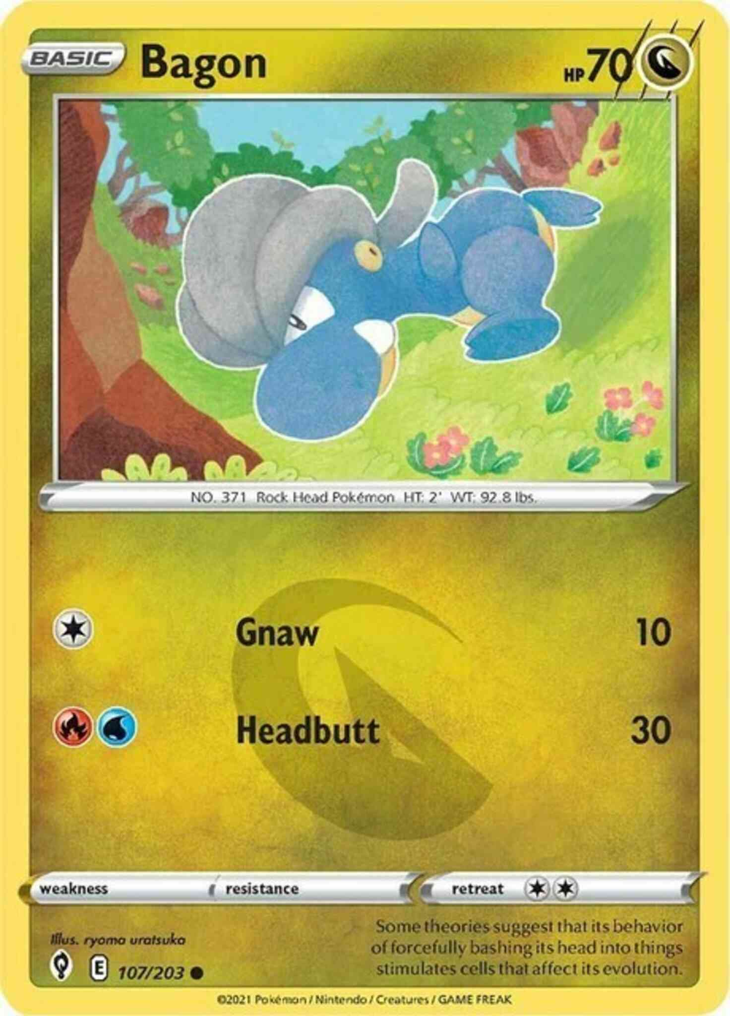 Common swsh7-107 reverse – Pokémon Bagon - 107/203 - Common [swsh7-107] [Reverse Holo]