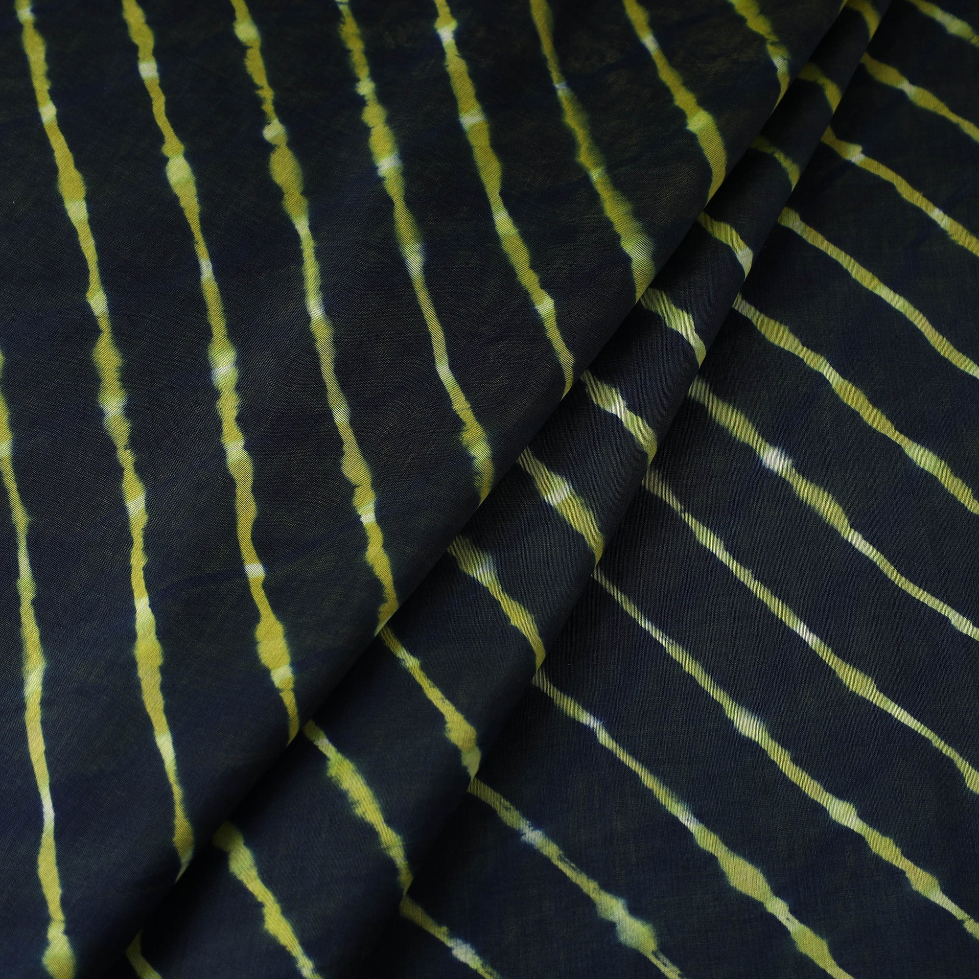 LEHARIYA BY BADSHAH MIYAN Black - Multicolour Leheriya Tie-Dye Chanderi Silk Fabric 09 - view 2