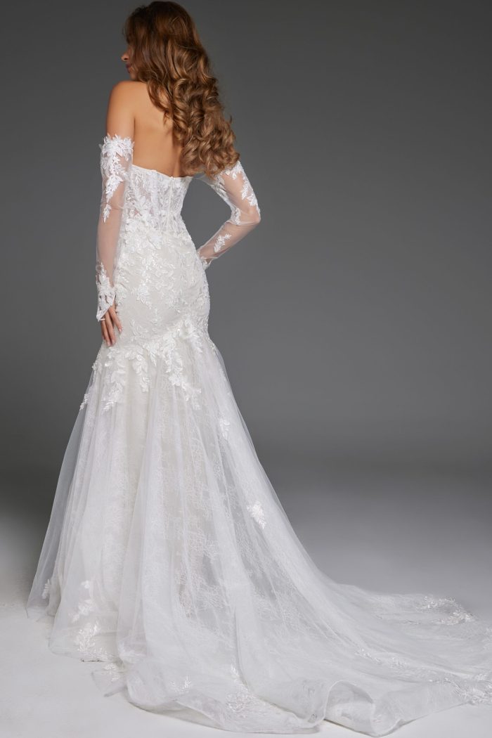 Jovani JB42486 Long Lace Fit Bridal Gown Wedding Dress - view 2