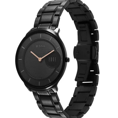 Titan Edge Metal Black Dial Analog Stainless Steel Strap watch for Men 38mm NT1843NM03 - view 2