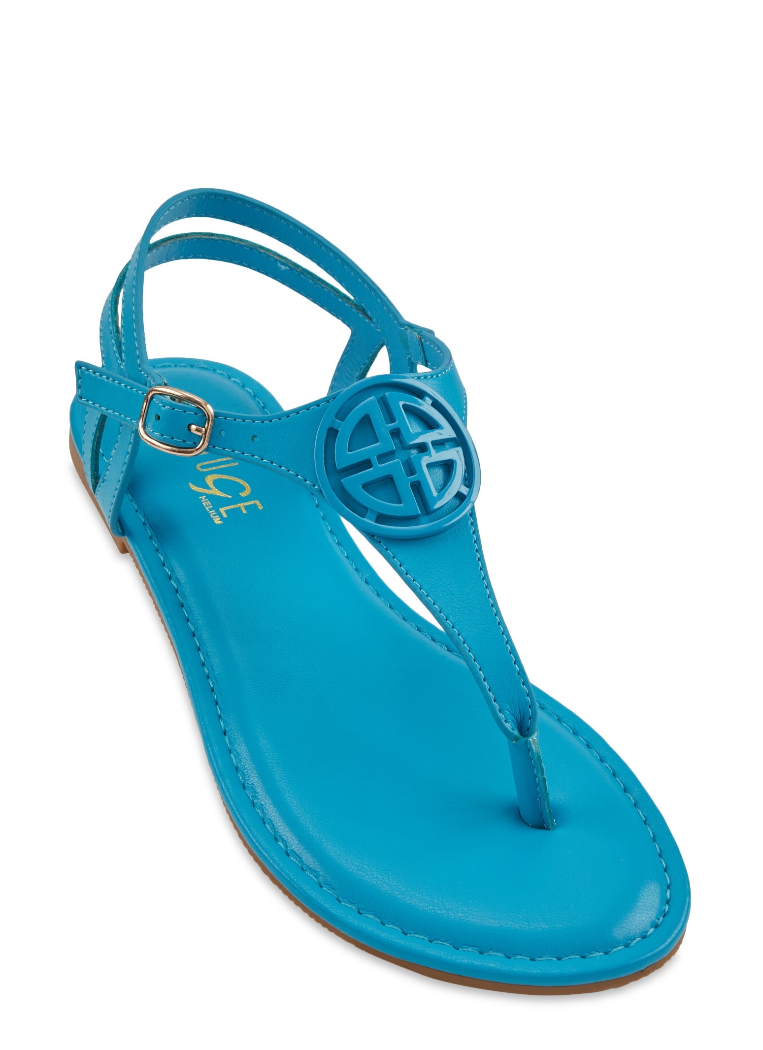 Rainbow Shops Geo Pendant Thong Ankle Strap Sandals