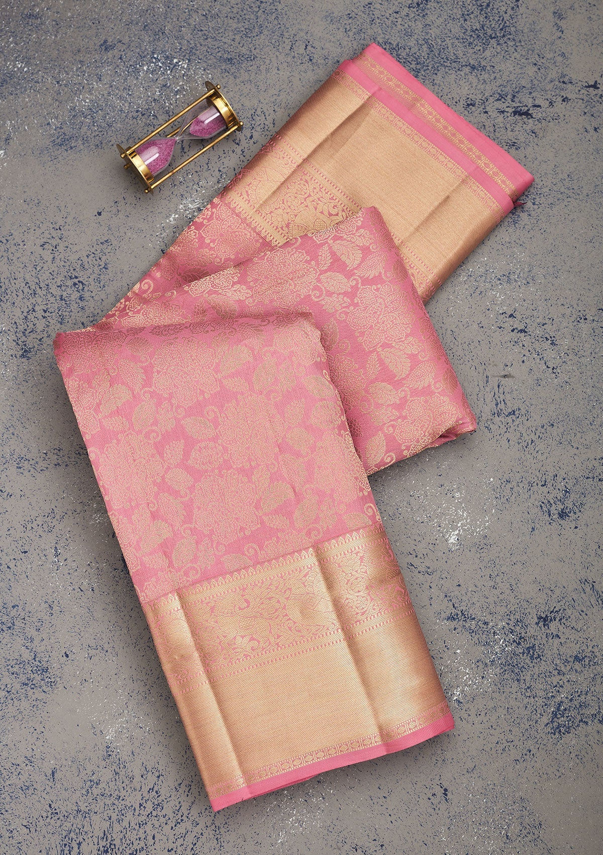 Koskii Baby Pink Zariwork Pure Silk Saree – Women's