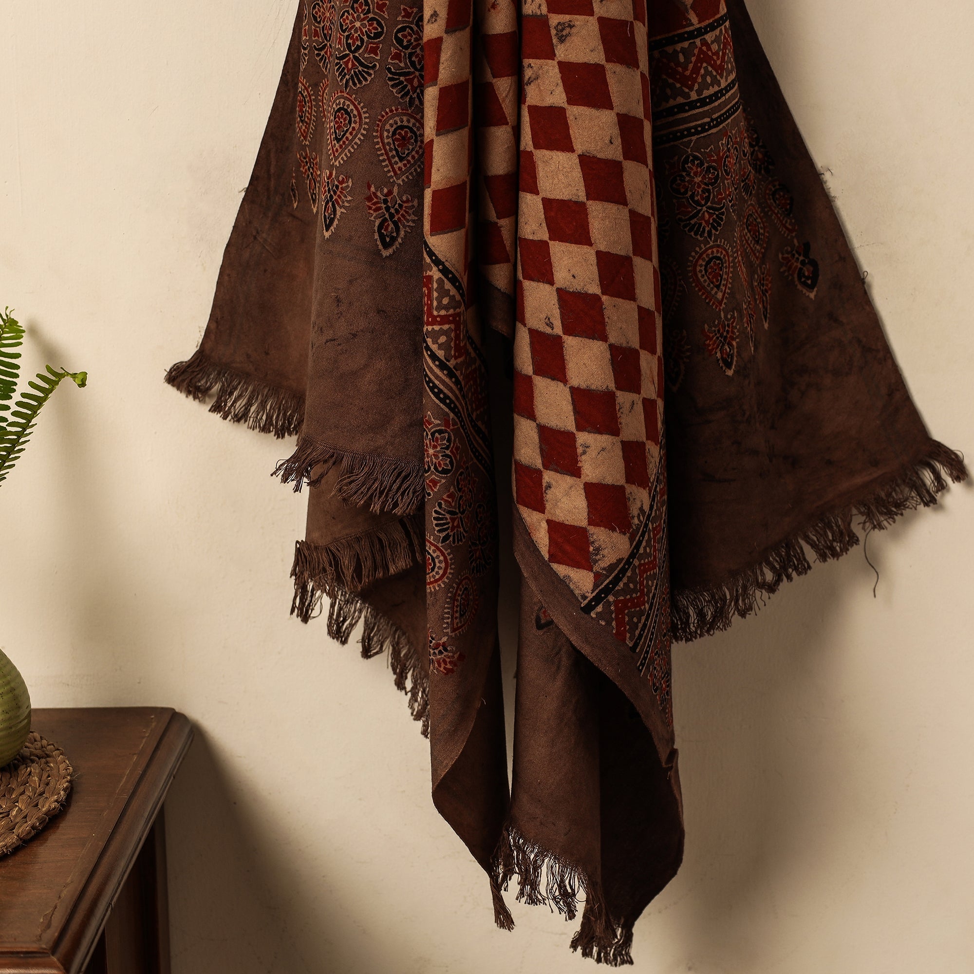KACHCHH JI CHHAAP Brown - Block Print Cotton Ajrakh Handloom Towel - view 2