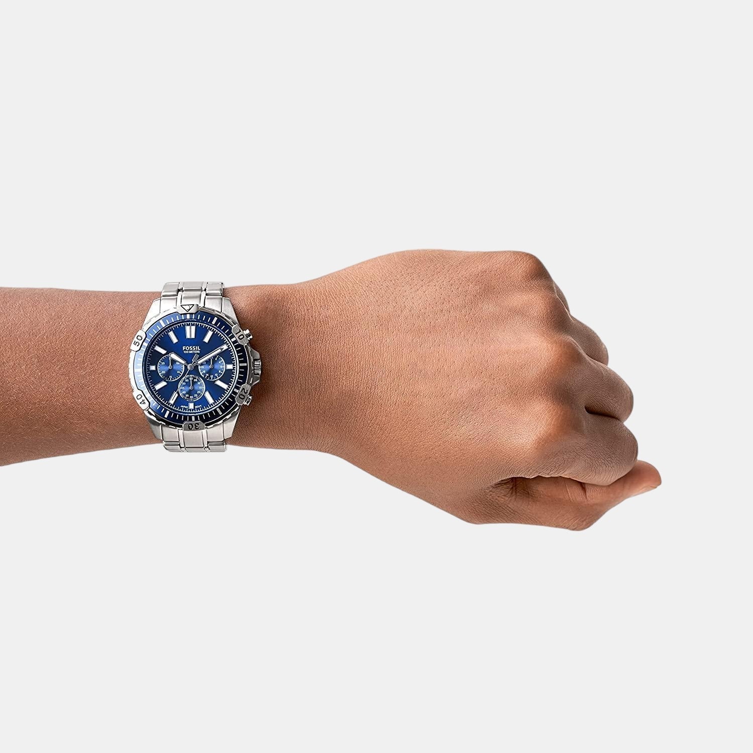 Fossil Garrett Men Quartz Blue Dial Chronograph Stainless Steel Watch FS5623 - view 4
