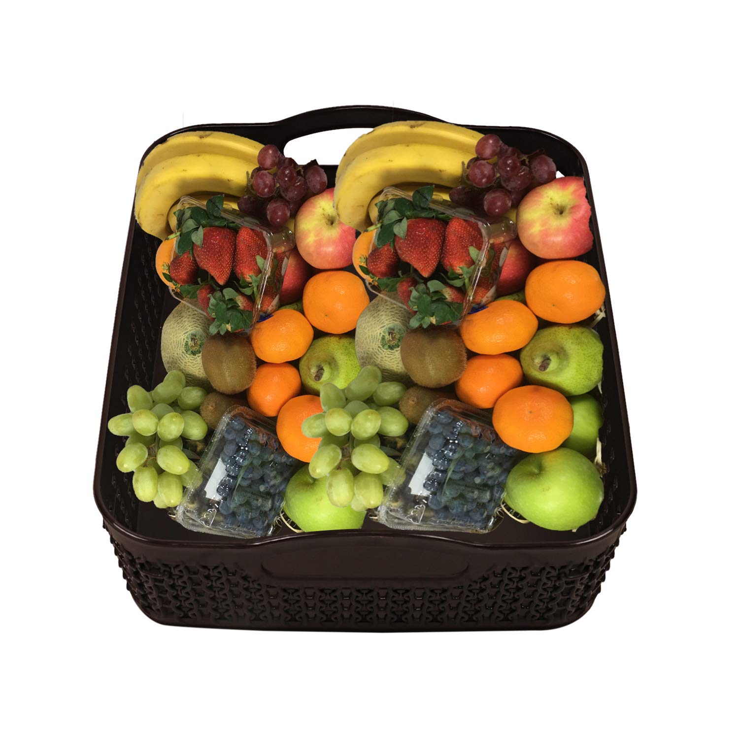 Kuber Industries Plastic 2 Pieces Multipurpose Storage Basket Set (Grey & Black)-CTKTC025419 - view 7