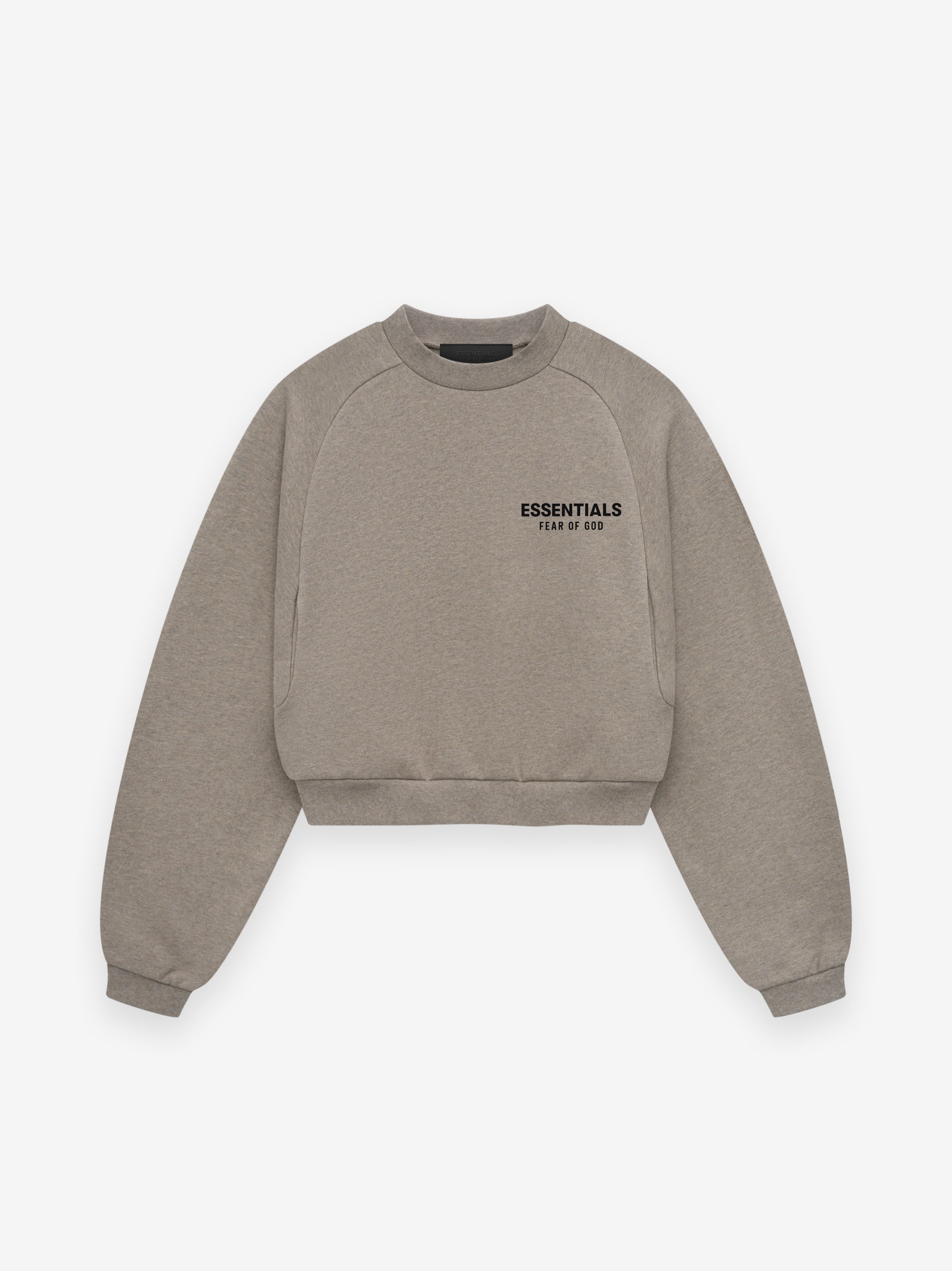 ESSENTIALS Women's Fleece Cropped Crewneck – Heather Gray