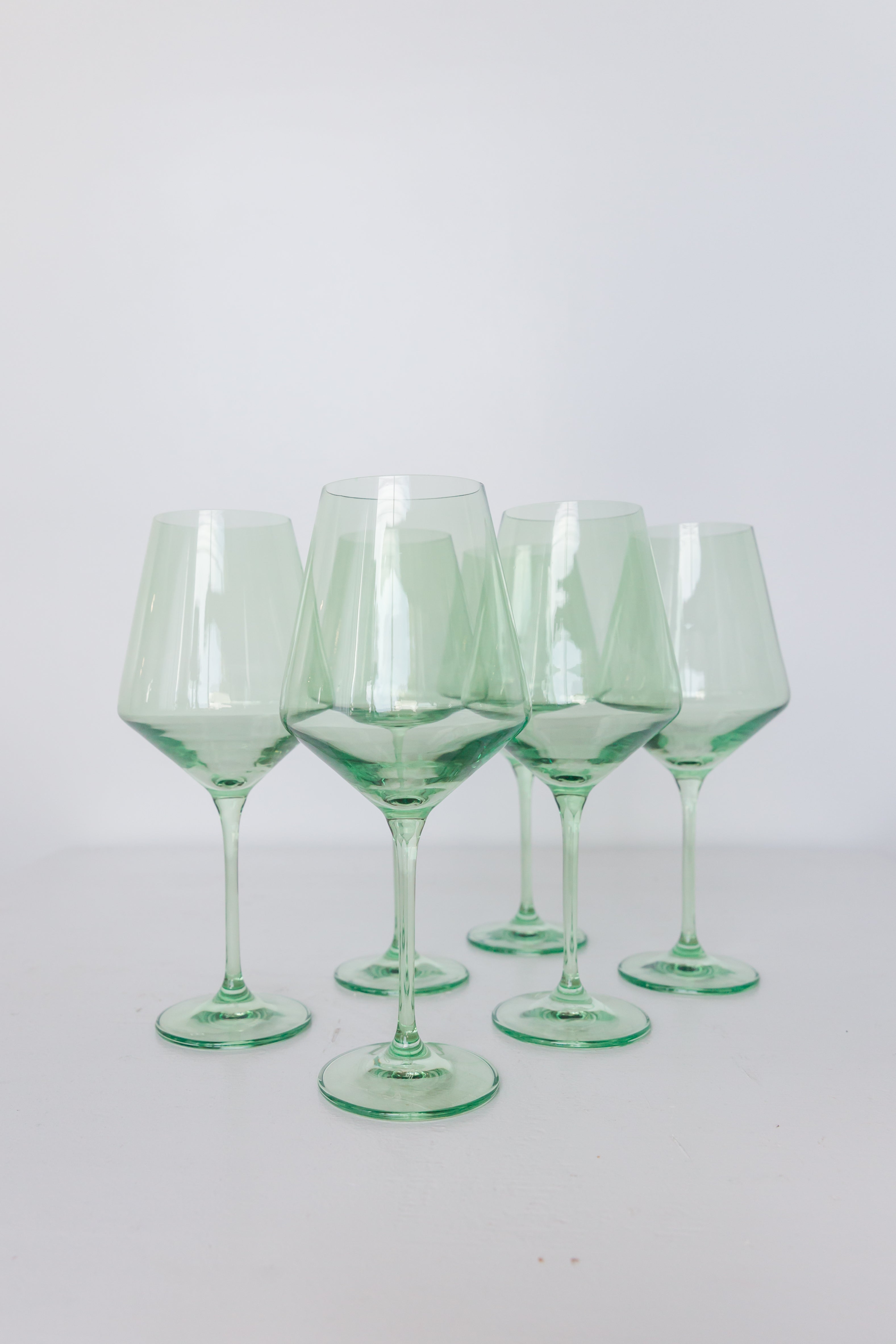 Estelle Colored Glass Estelle Colored Wine Stemware - Set of 6 {Mint Green}