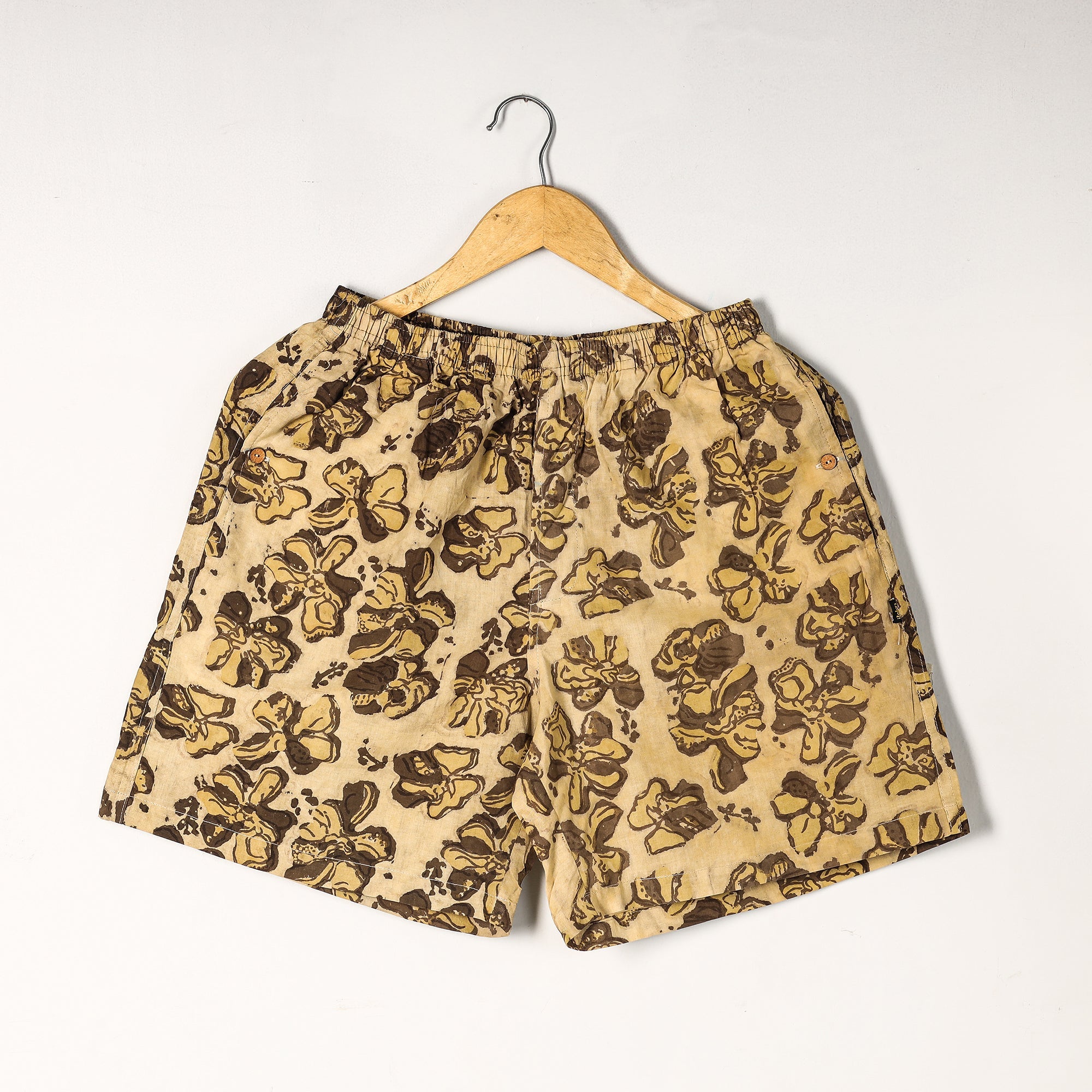 Unisex boxer shorts – ITOKRI CASUALS Beige - Bagru Block Printed Cotton Unisex Boxer/Shorts