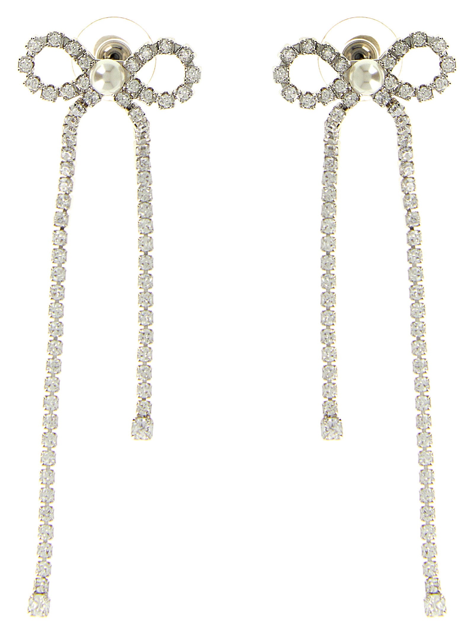 Self-Portrait Crystal Droplet Bow Earrings – 100% copper