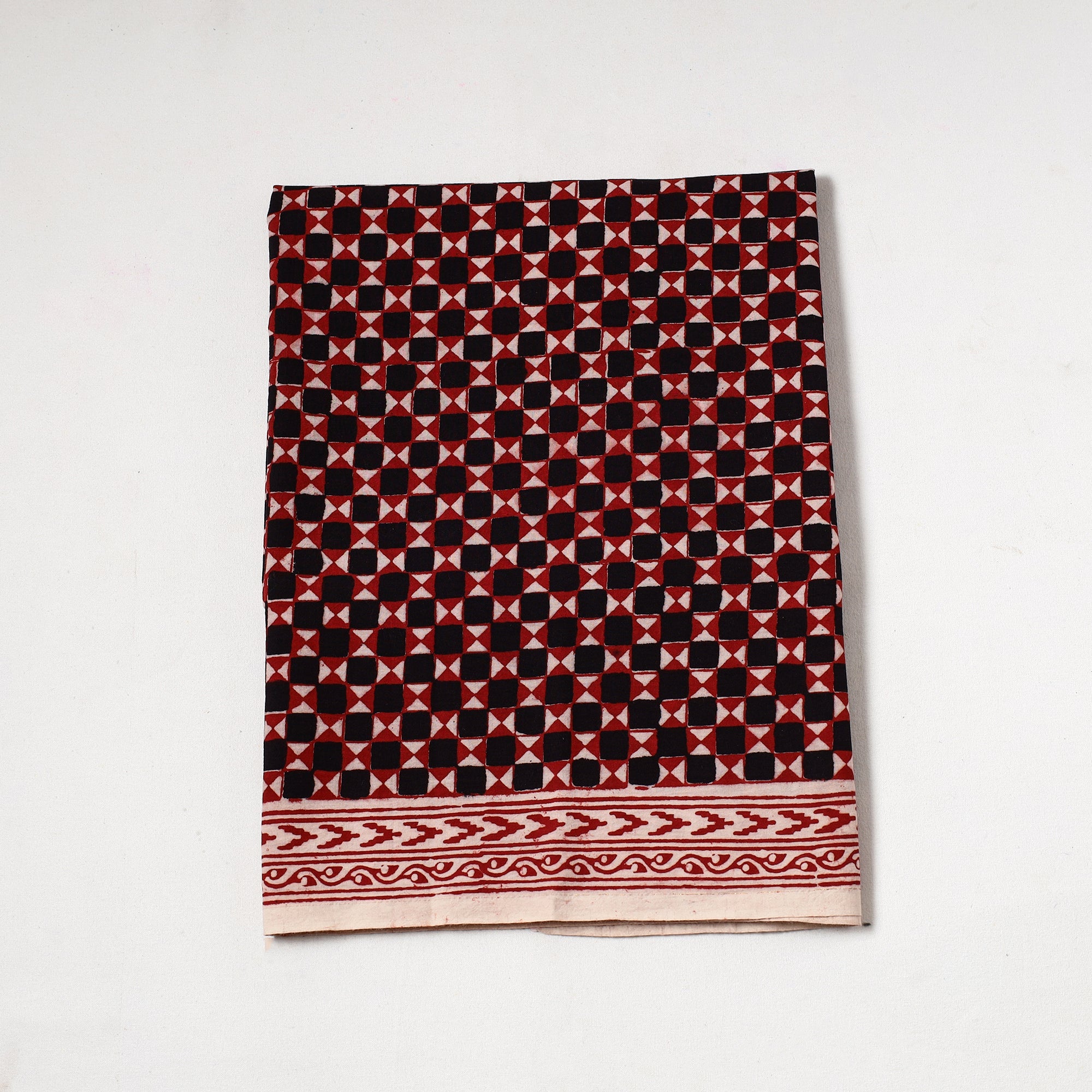 BAGH PRINTS BY UMAR FARUK KHATRI Black - Bagh Block Printed Cotton Precut Fabric 06
