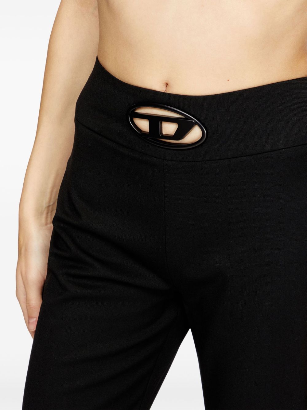 Diesel Oval D logo plaque high-waisted Wool blend trousers - view 2