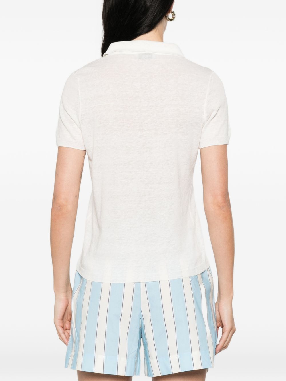 Base Linen and cotton blend polo shirt - view 5