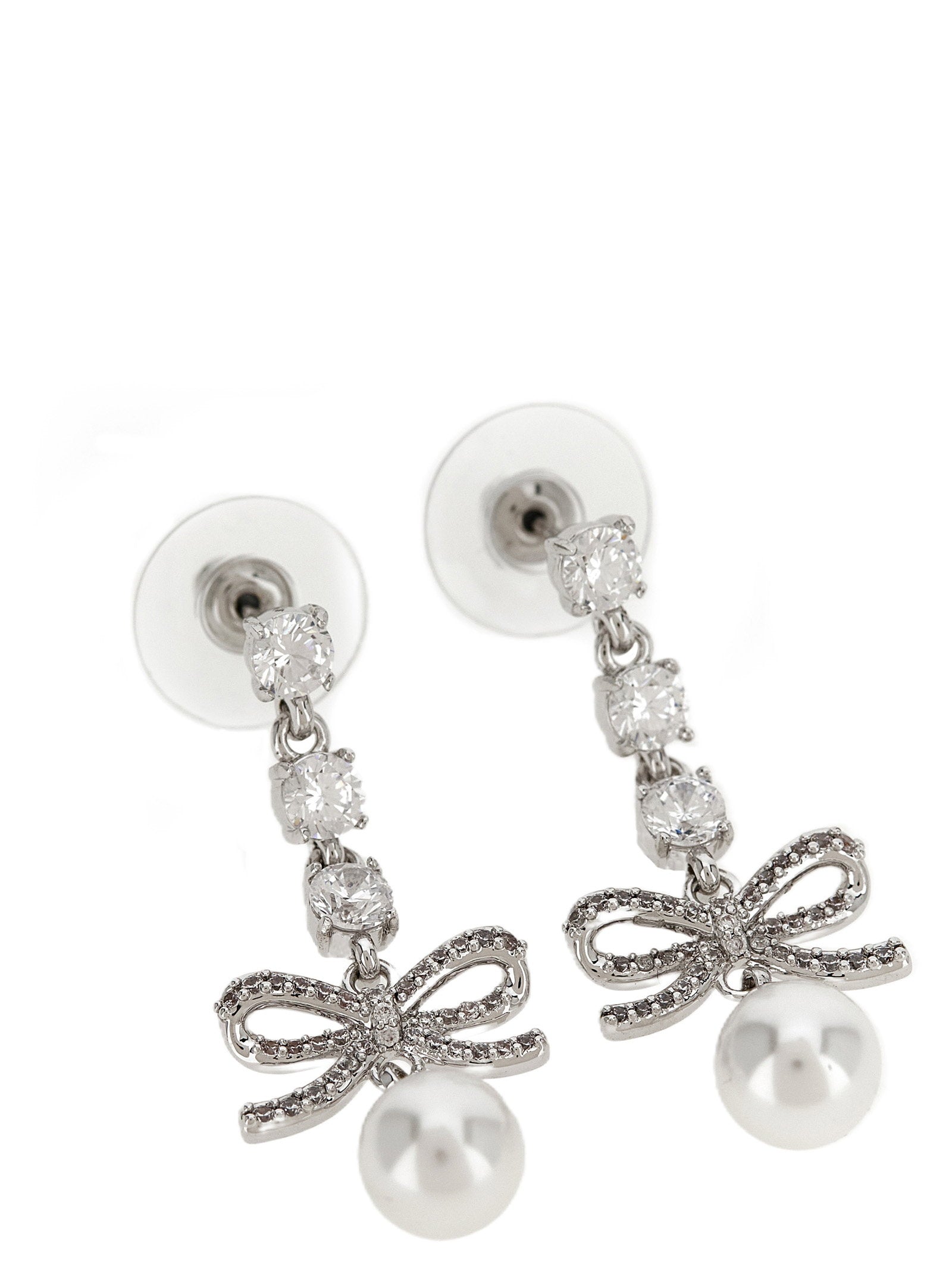Self-Portrait Bow Crystal Charm Earrings – 100% brass
