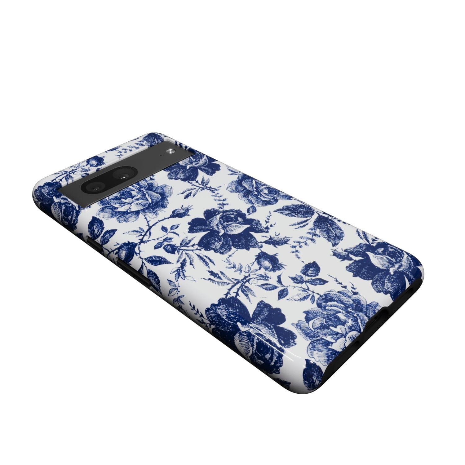 Casetry Rose to Fame | Blue & White Rose Floral Google Pixel Case - view 8