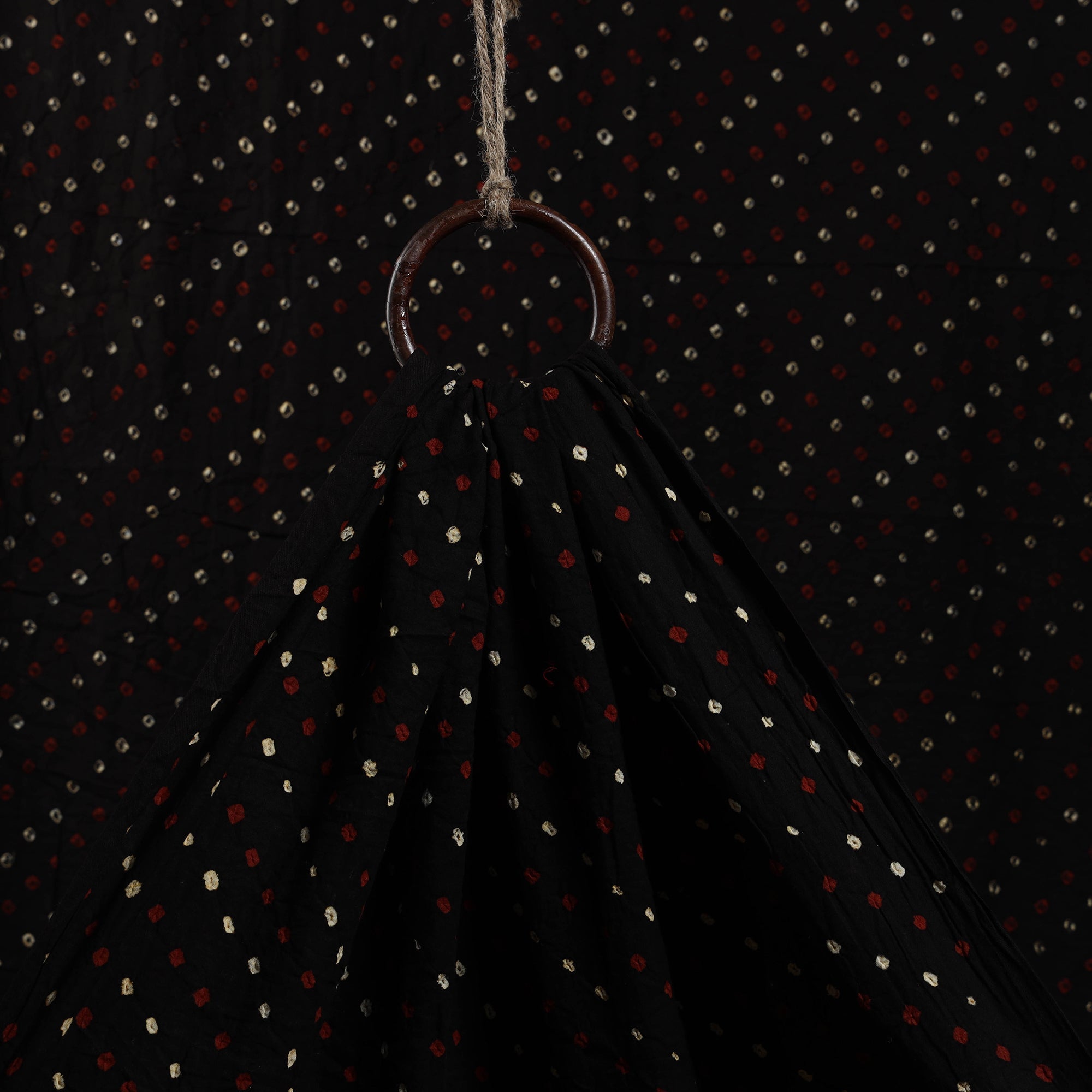 KACHCHH JI CHHAAP Black - Kutch Tie-Dye Cotton Bandhani Fabric 13