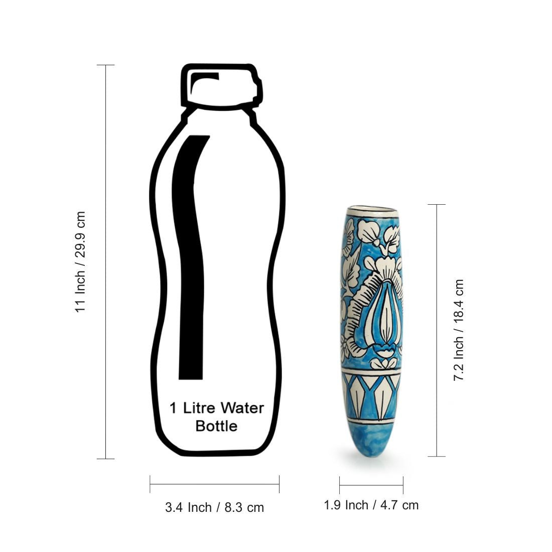 EXCLUSIVELANE 'Mughal Heaven' Magnetic Fridge Planter In Ceramic - view 6