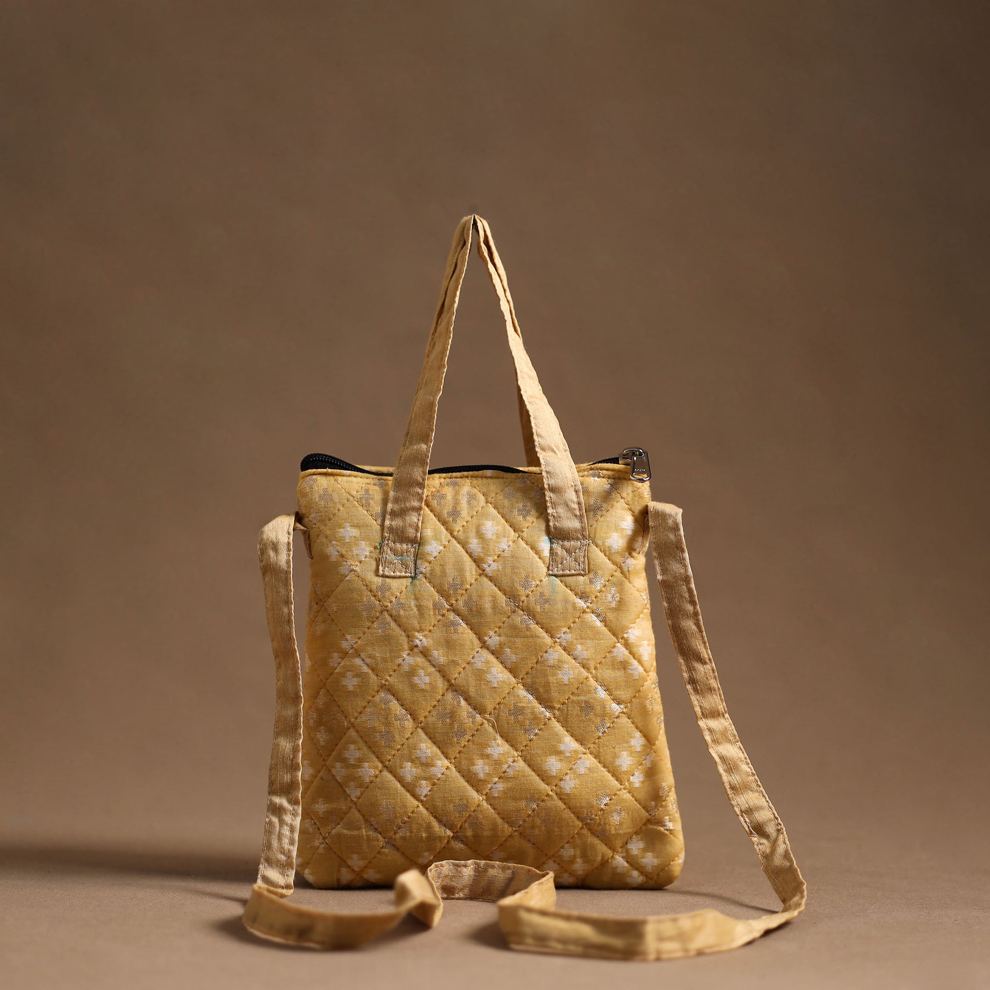 NOORI BAZAR Beige - Handcrafted Quilted Silk Sling Bag 07 - view 4