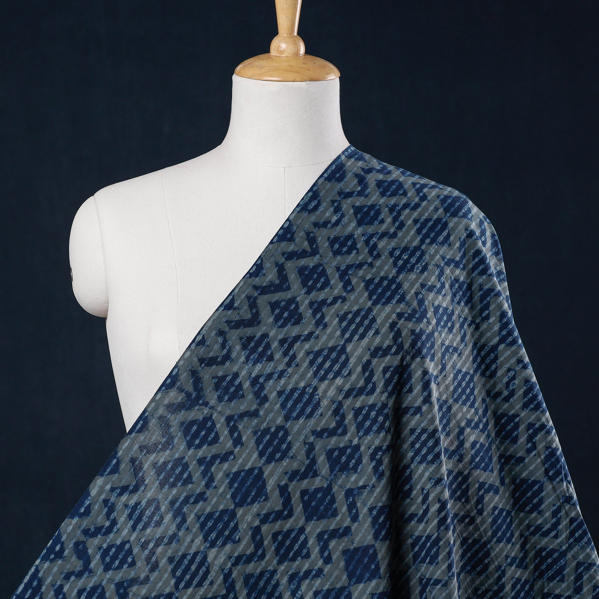 HAVELI CHRONICLES Blue - Hand Block Printed Cotton Akola Fabric